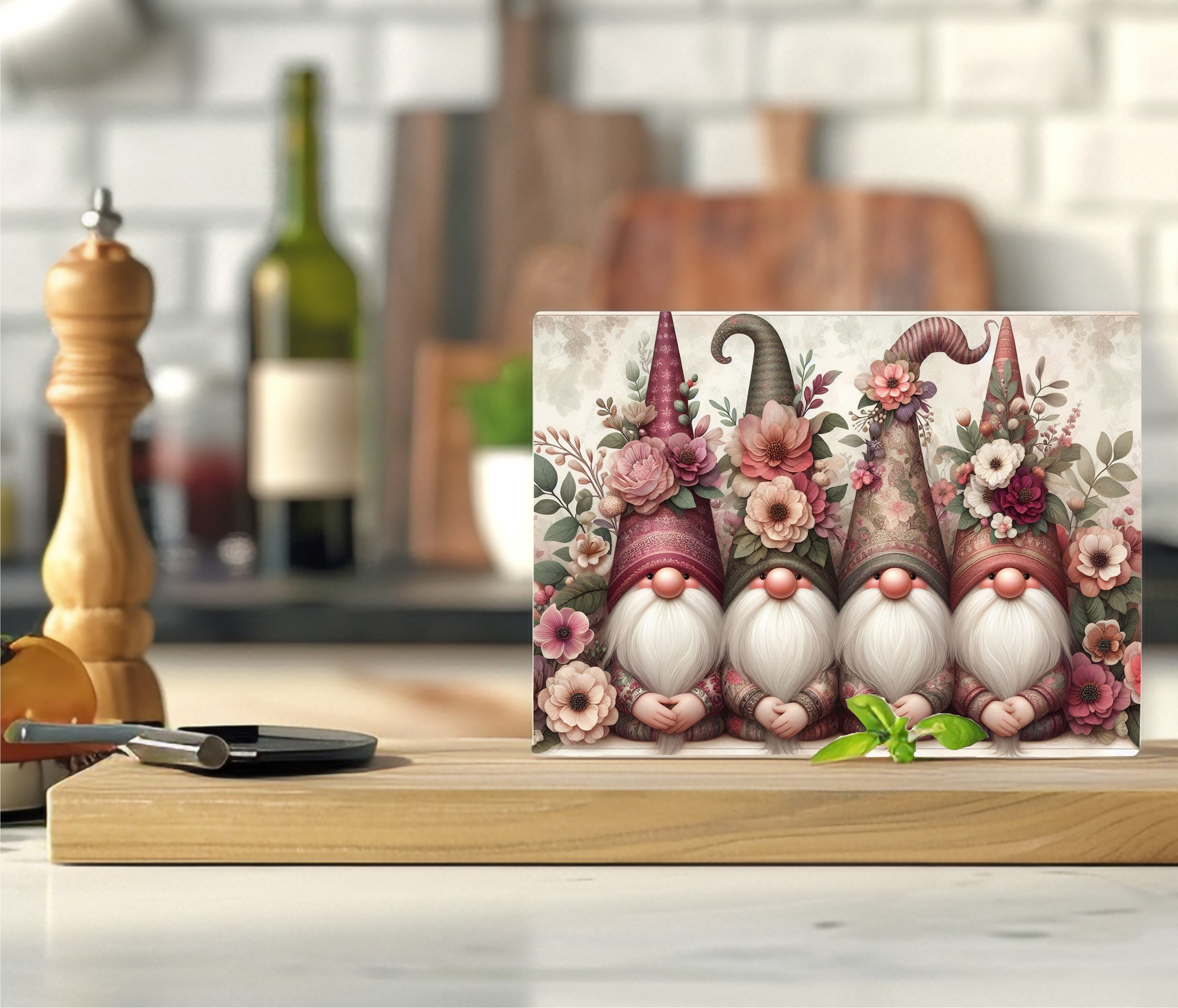 Floral Gnomes - Cutting Board - Sublimation Transfer
