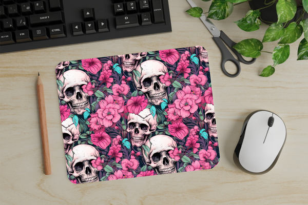 Floral & Skulls - Mouse Pad - Sublimation Transfer