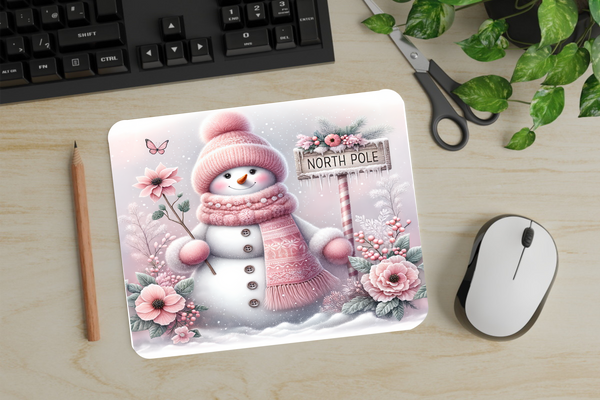 Snowman North Pole Sign- Mouse Pad - Sublimation Transfer