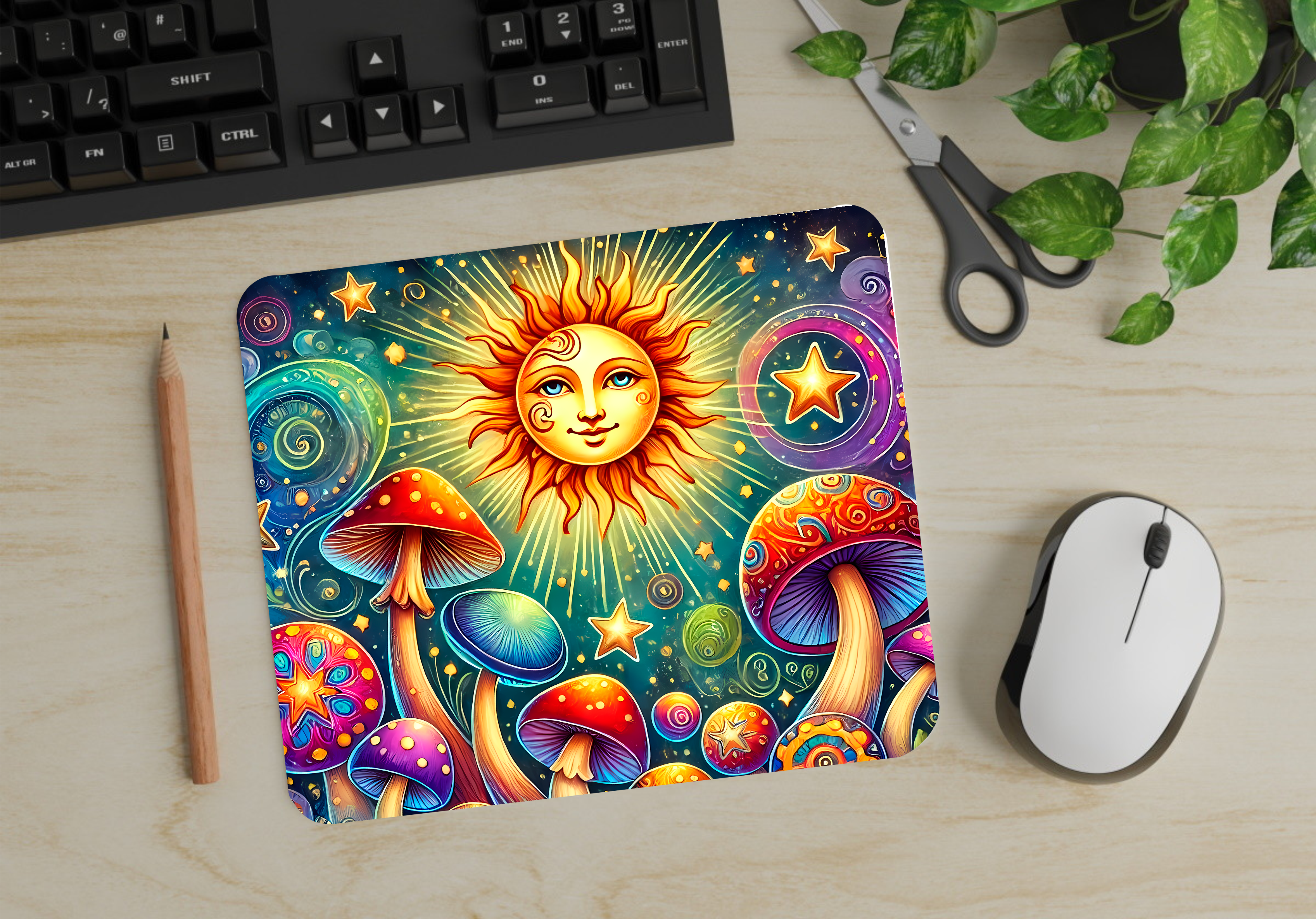 Sunshine & Mushrooms - Mouse Pad - Sublimation Transfer
