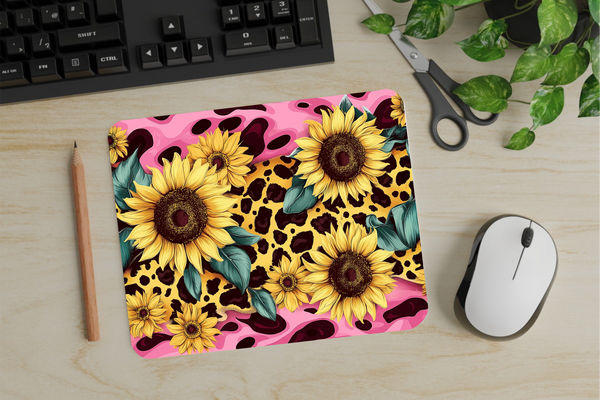 Sunflower & Animal Print - Mouse Pad - Sublimation Transfer