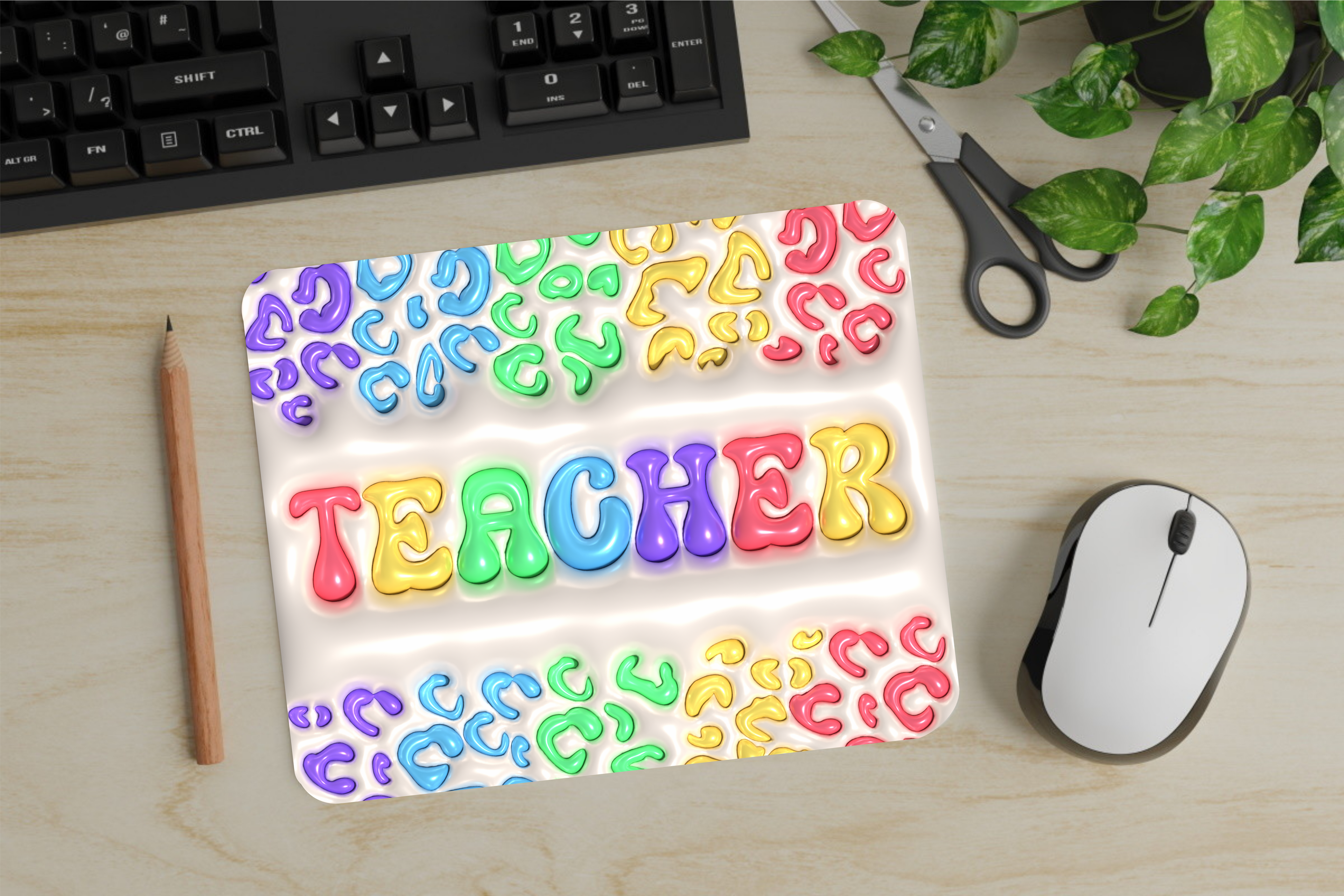 Teacher Puff Effect - Mouse Pad - Sublimation Transfer