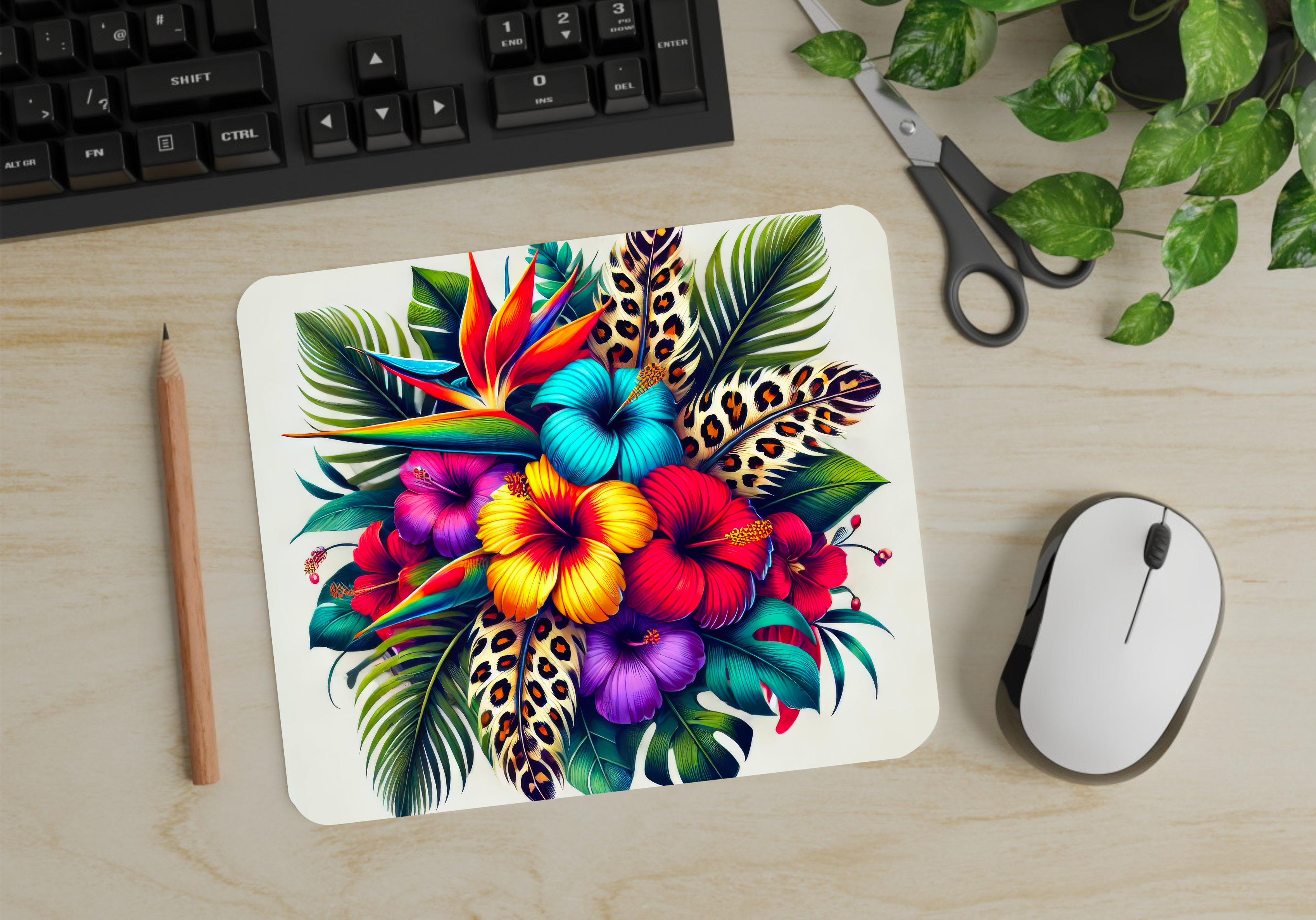 Tropical Flowers - Mouse Pad - Sublimation Transfer