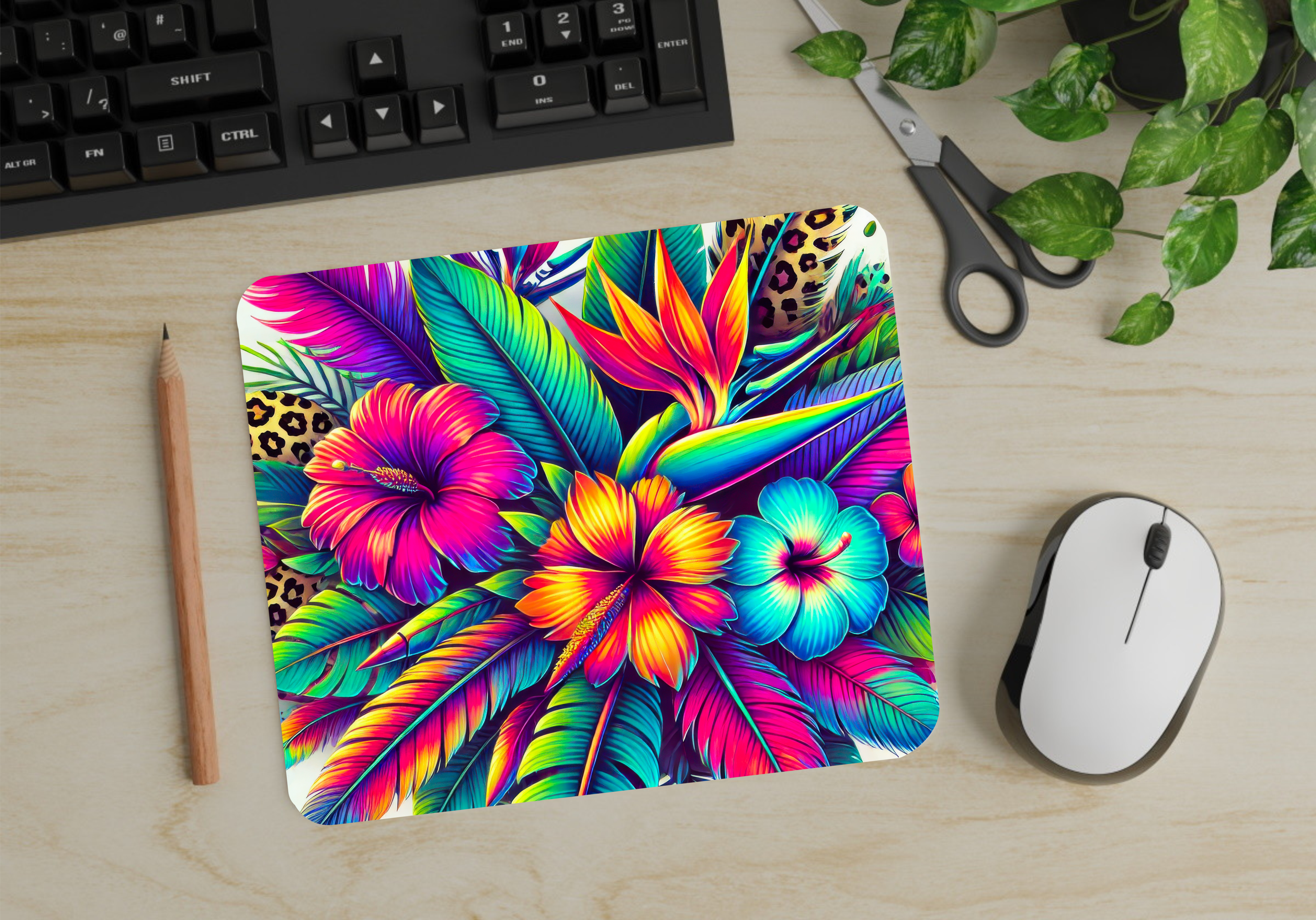 Tropical Flowers - Mouse Pad - Sublimation Transfer