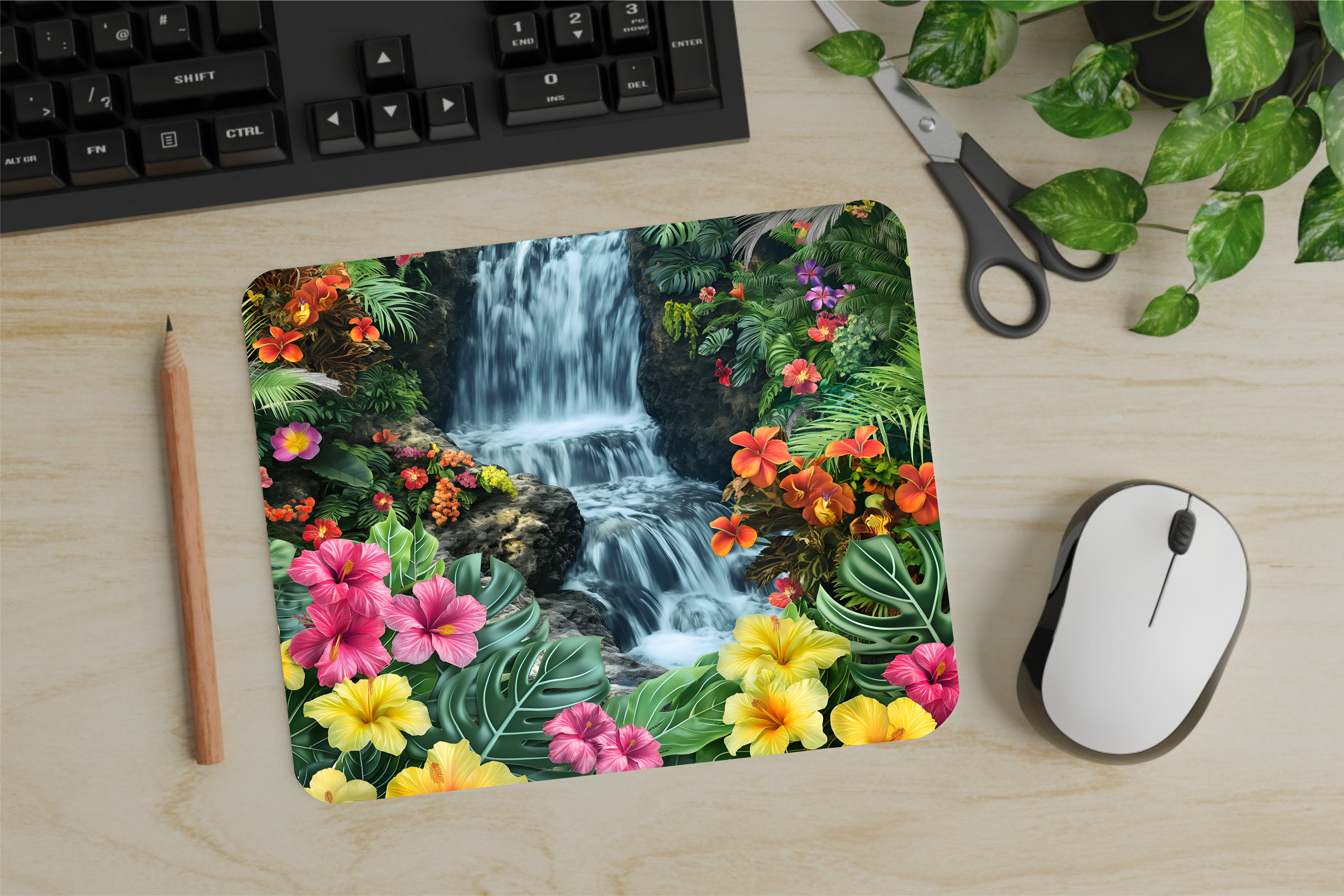 Tropical Waterfall - Mouse Pad - Sublimation Transfer