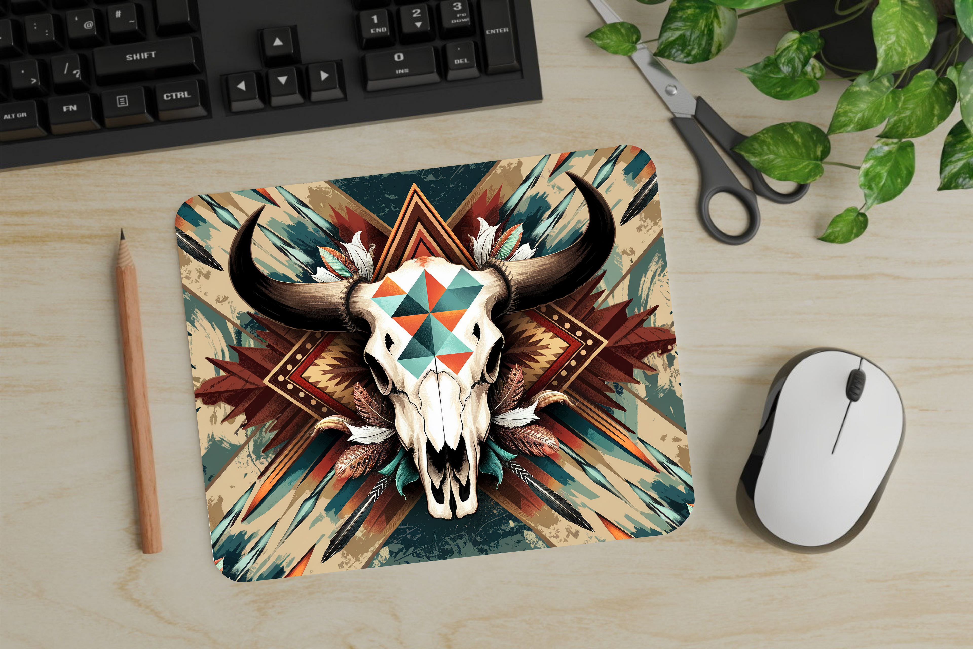 Western Skull - Mouse Pad - Sublimation Transfer