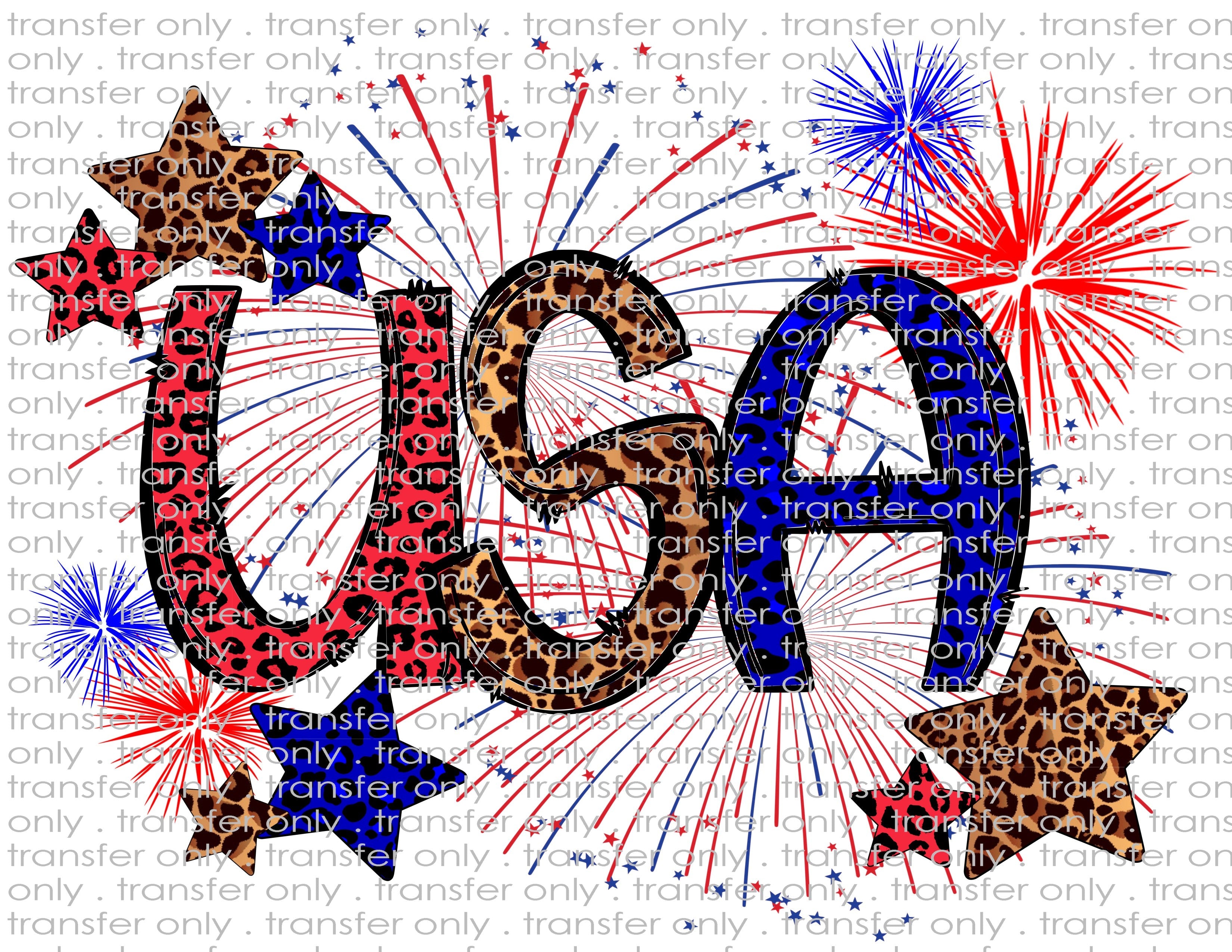 Patriotic USA Leopard - Waterslide, Sublimation Transfers