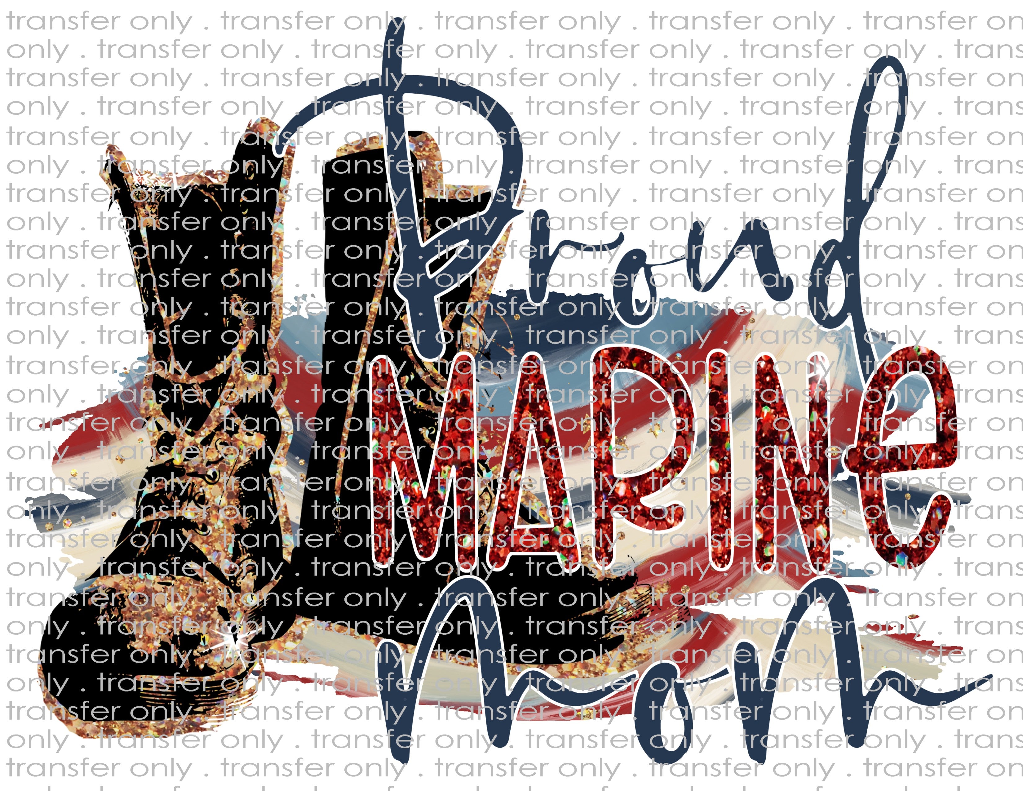 Marine Mom - Waterslide, Sublimation Transfers