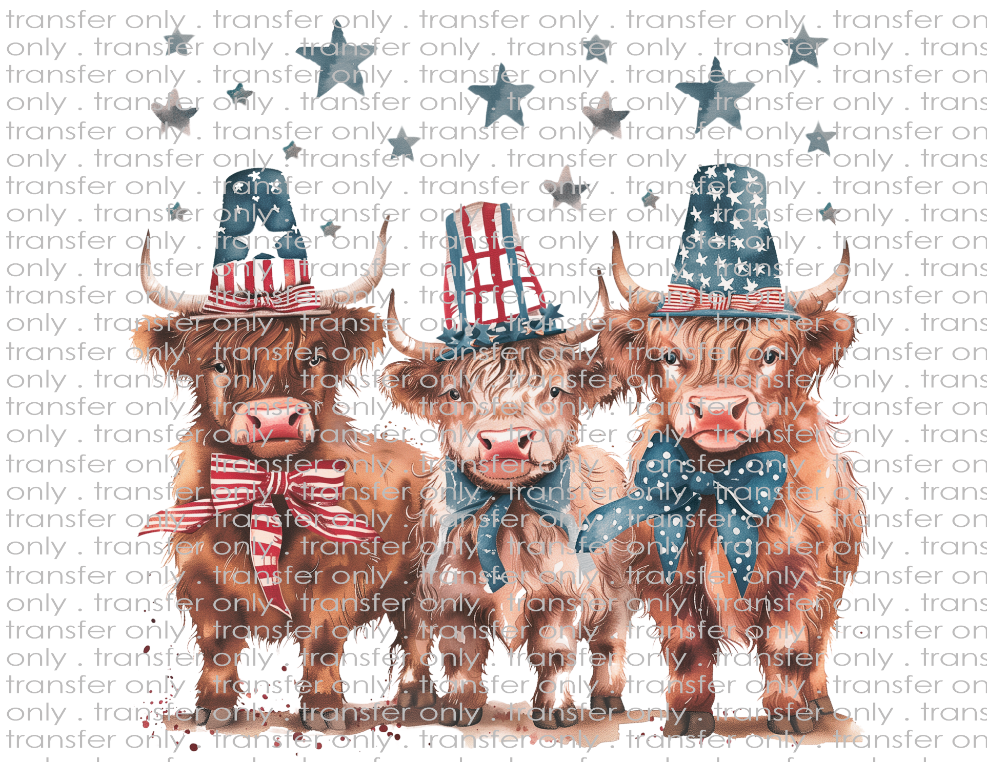 Patriotic Cows - Waterslide, Sublimation Transfers