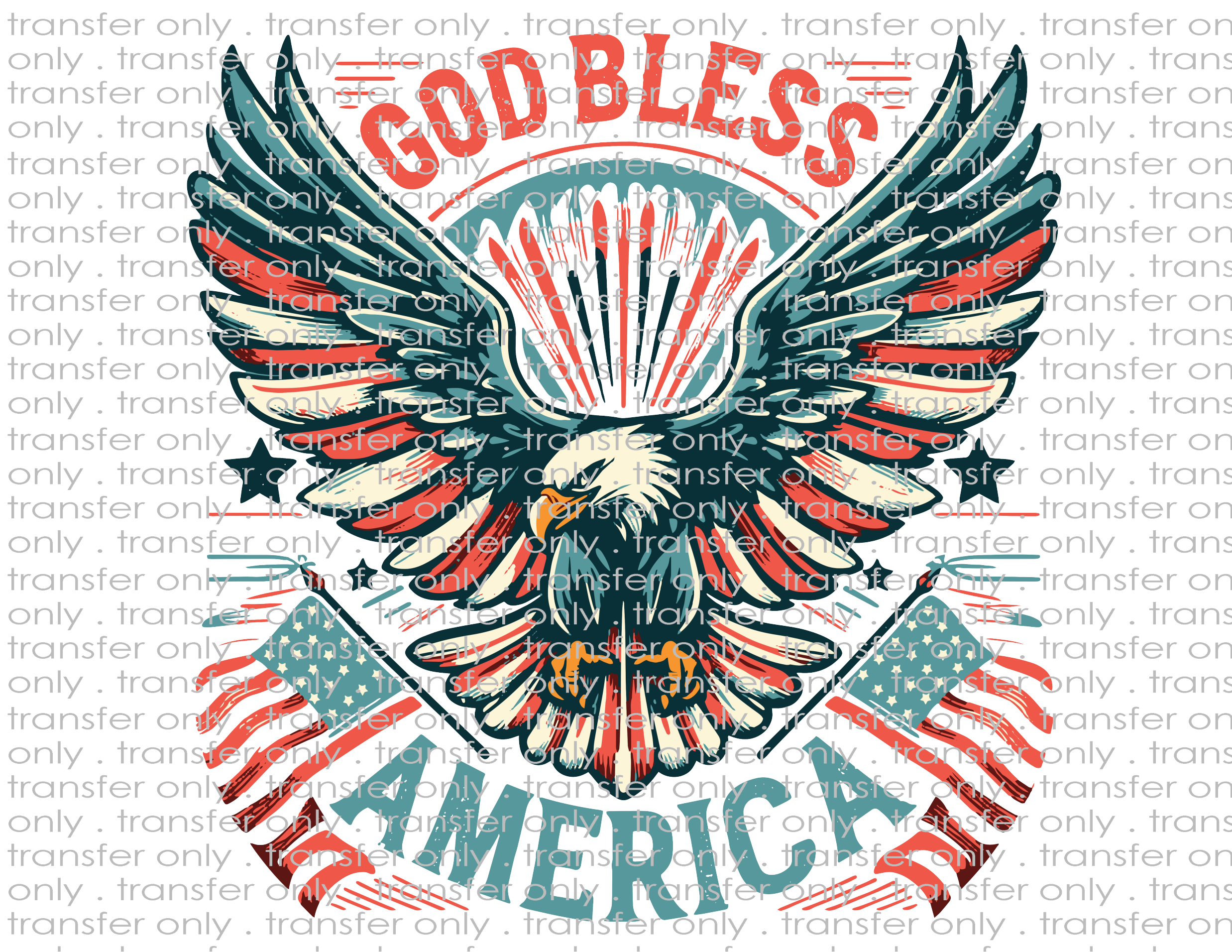 God Bless America - Waterslide, Sublimation Transfers