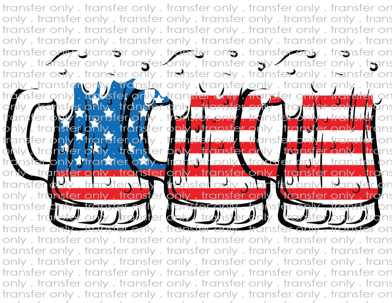 American Flag Beer Glasses - Waterslide, Sublimation Transfers