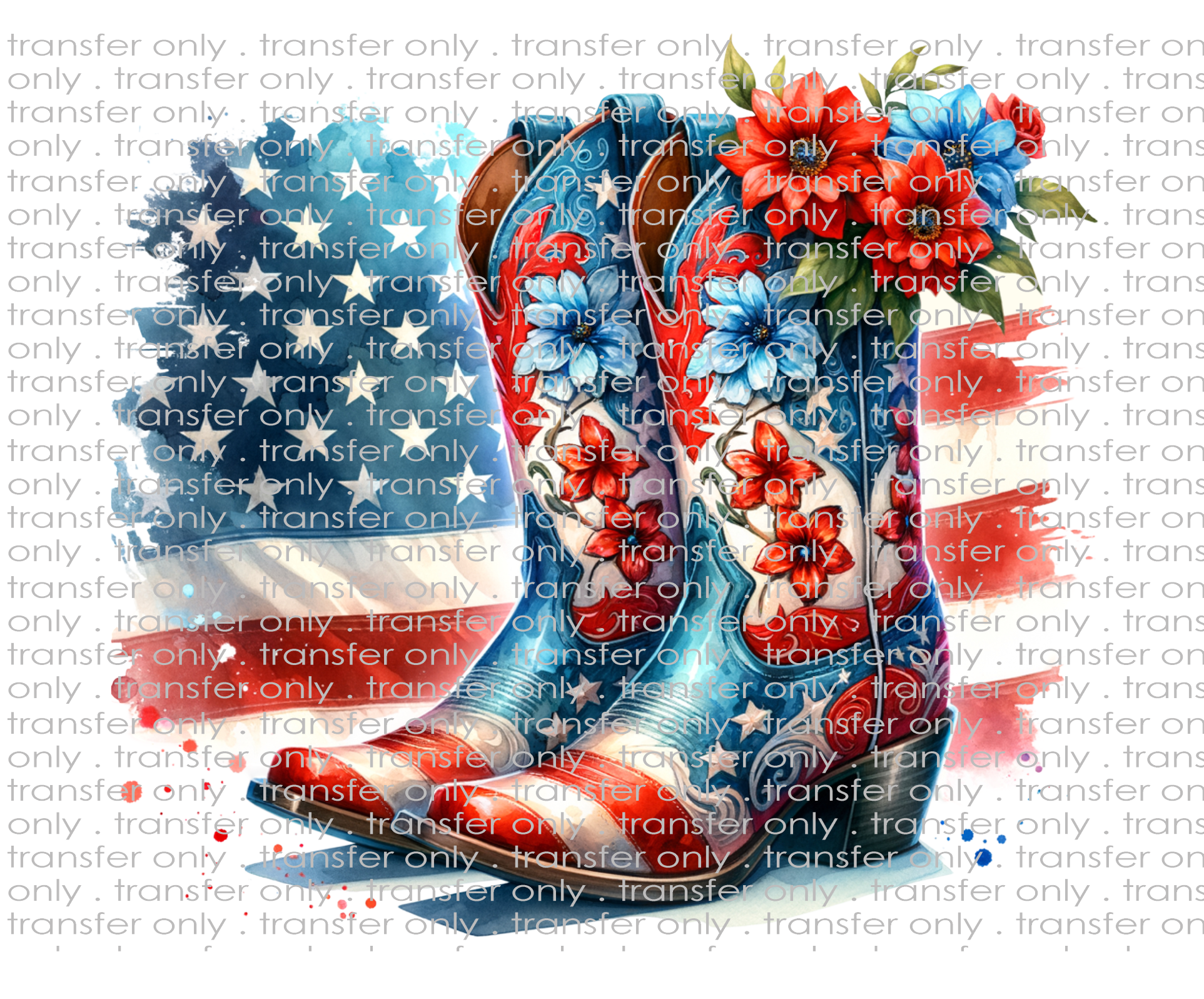 Patriotic Boots - Waterslide, Sublimation Transfers