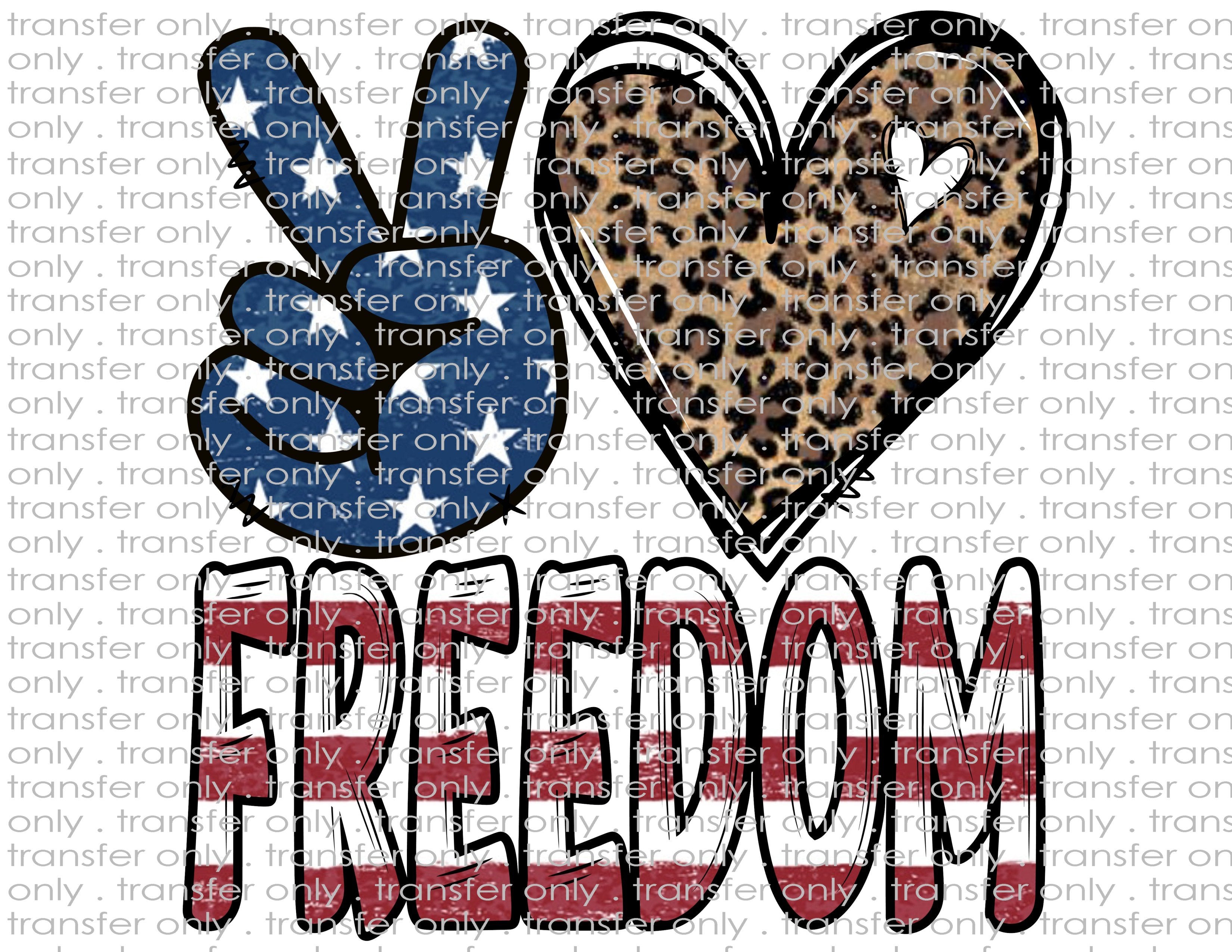 Peace Love Freedom - Waterslide, Sublimation Transfers