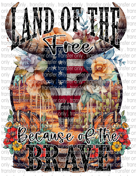 Land of the Free Because of the Brave - Waterslide, Sublimation Transfers