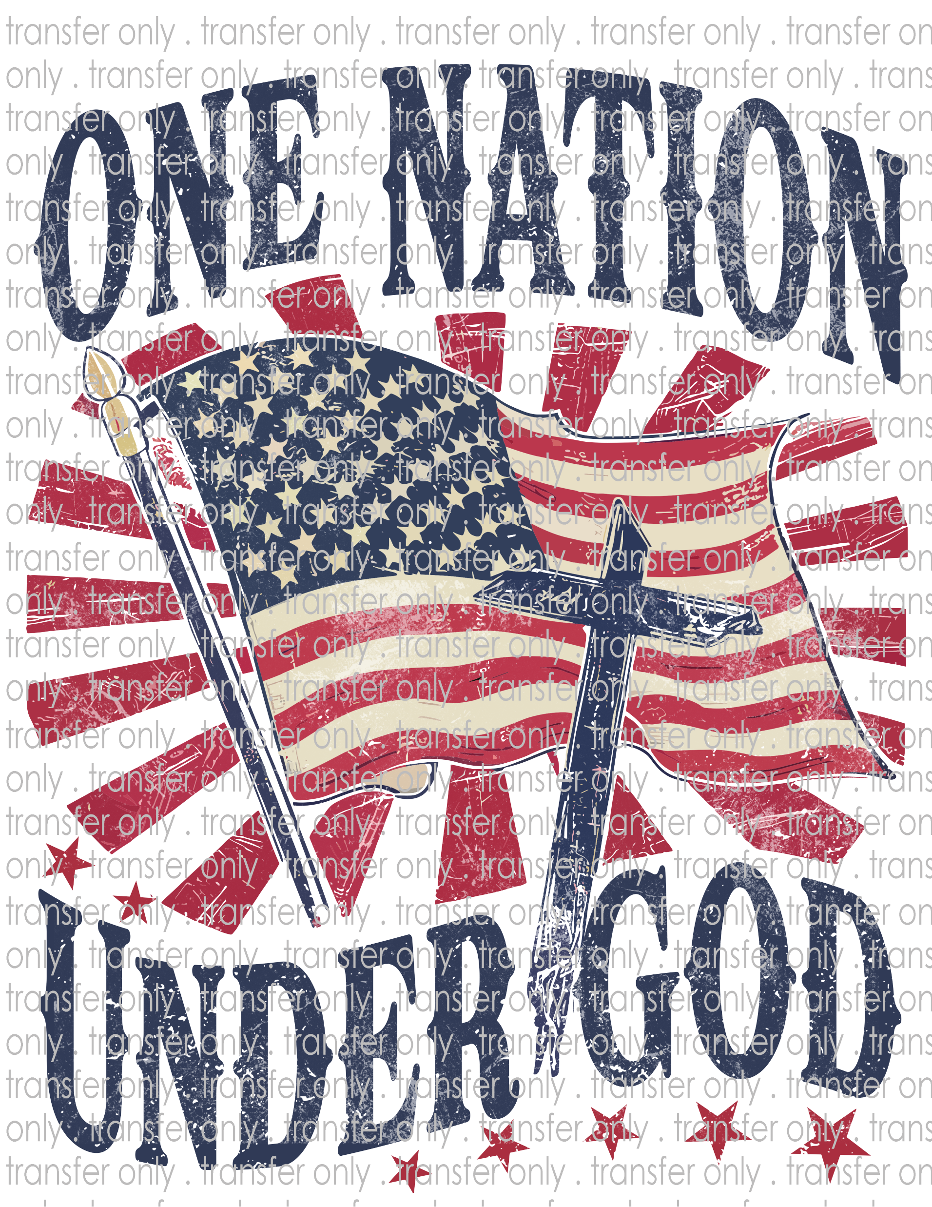 One Nation Under God - Waterslide, Sublimation Transfers