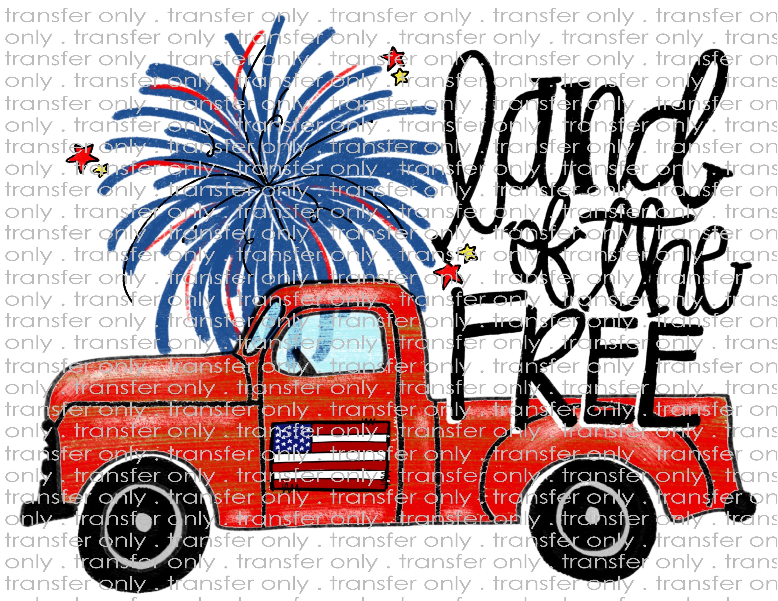 Vintage Truck Patriotic - Waterslide, Sublimation Transfers