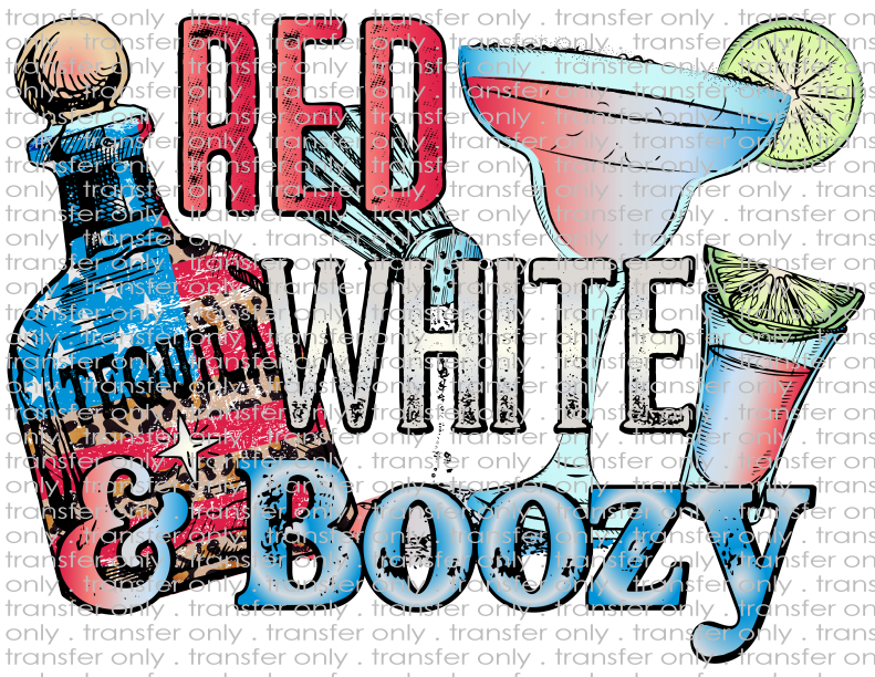 Red White & Boozy - Waterslide, Sublimation Transfers