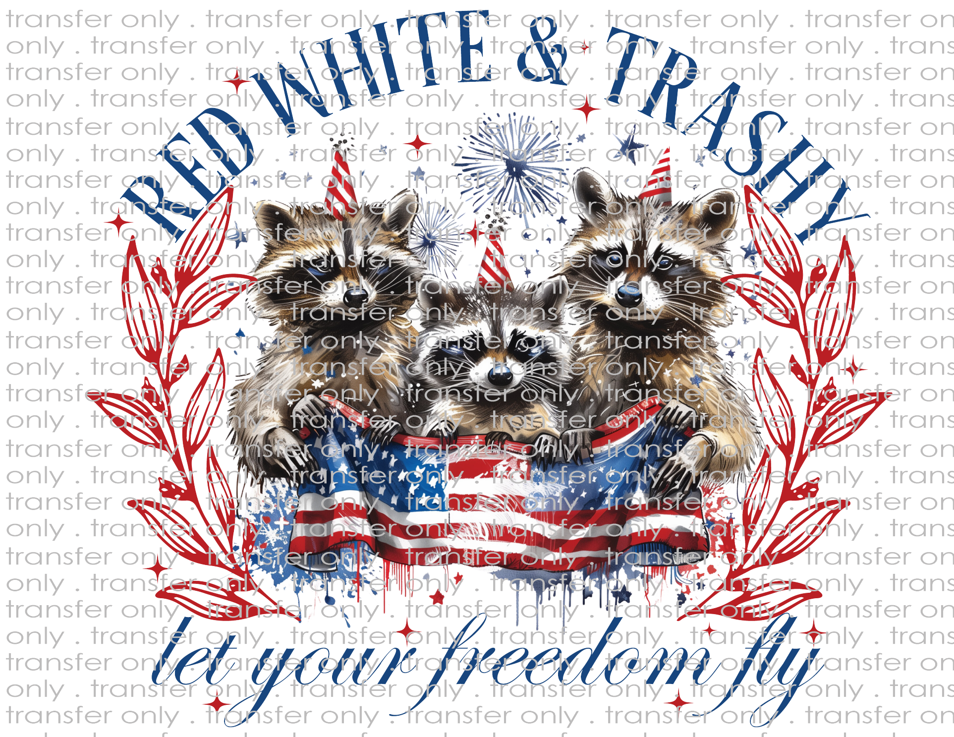 Red White & Trashy - Waterslide, Sublimation Transfers