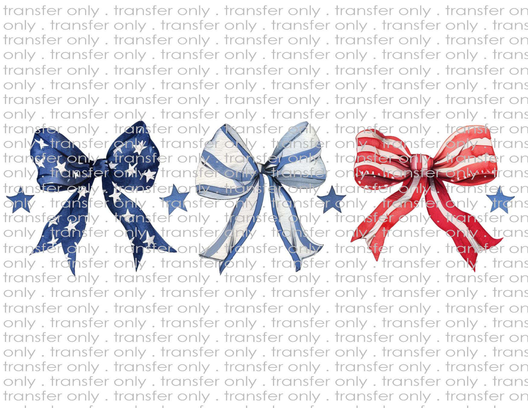 Patriotic Bows - Waterslide, Sublimation Transfers
