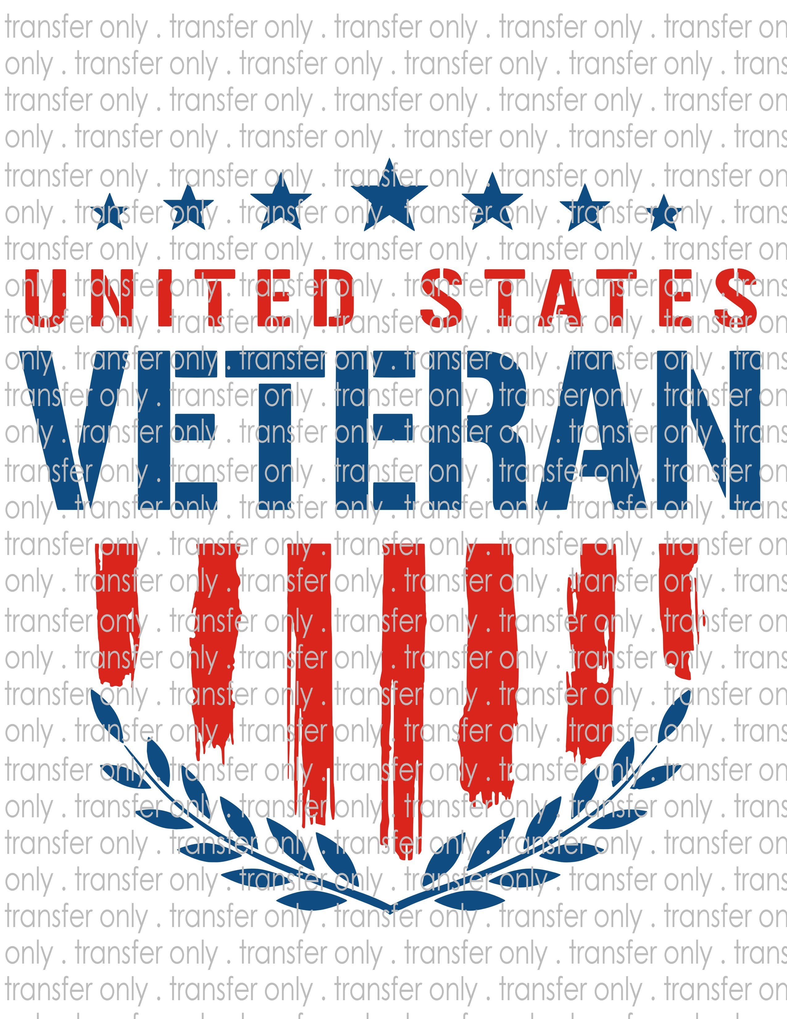 United States Veteran - Waterslide, Sublimation Transfers