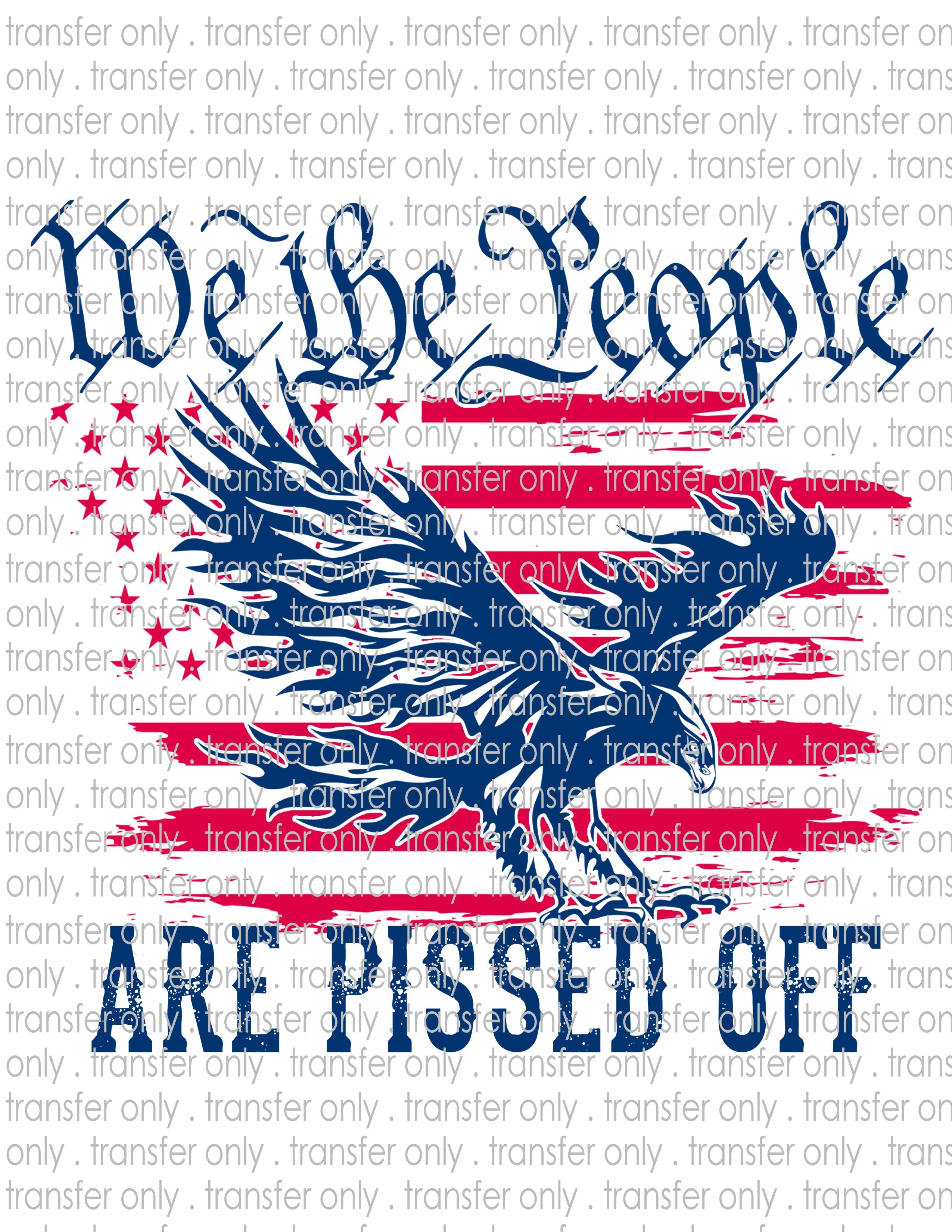 We the People Eagle - Waterslide, Sublimation Transfers