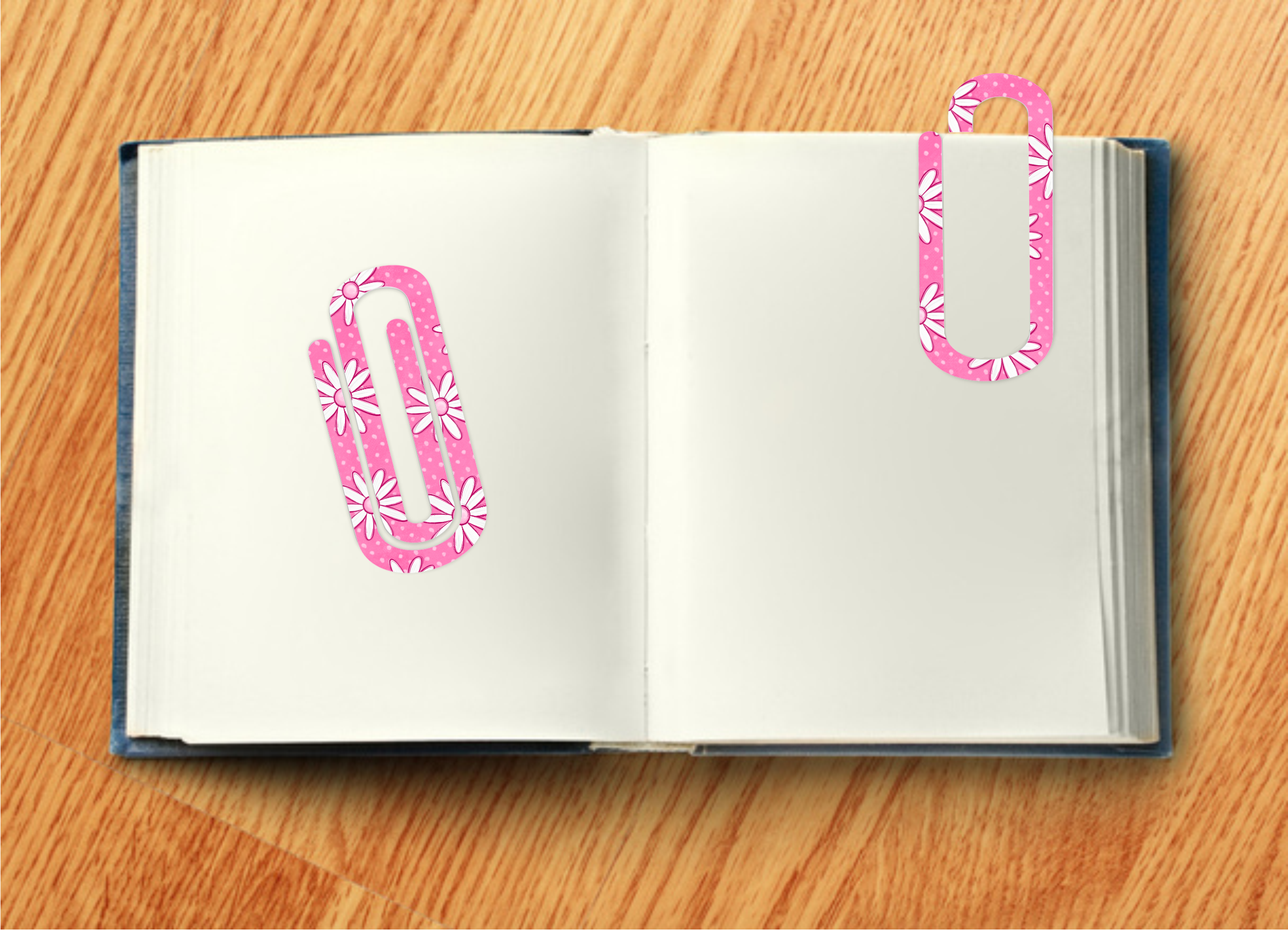 Daisies on Pink - Jumbo Paper Clip Transfer