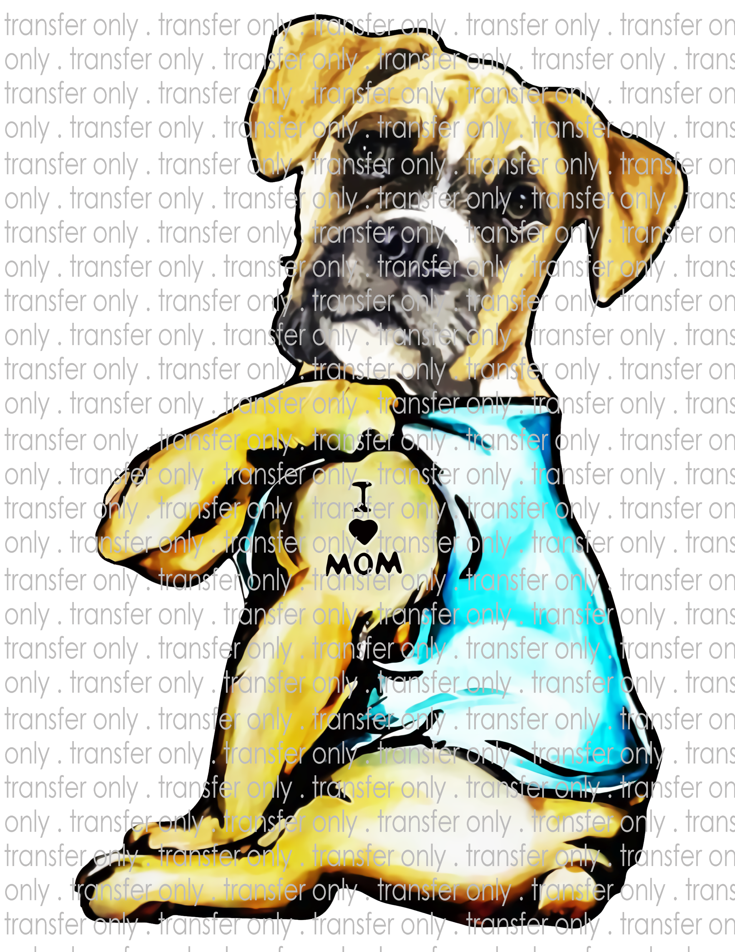 Boxer Tattoo - Love Mom - Waterslide, Sublimation Transfers