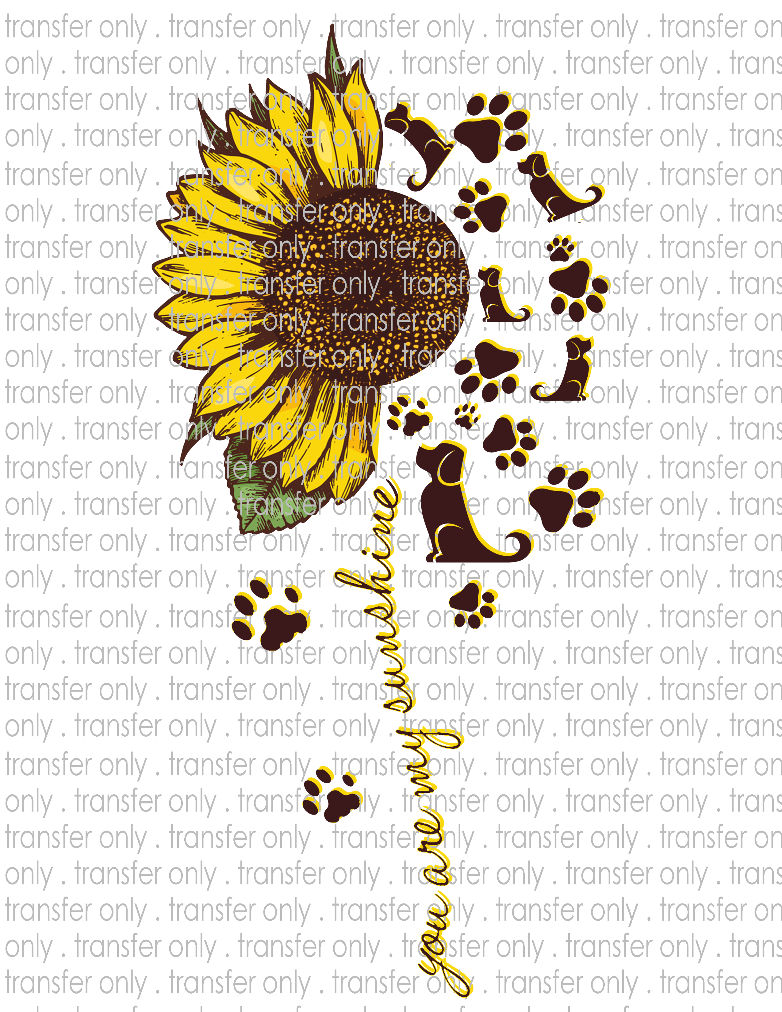 Pet Mom Sunfower - Waterslide, Sublimation Transfers