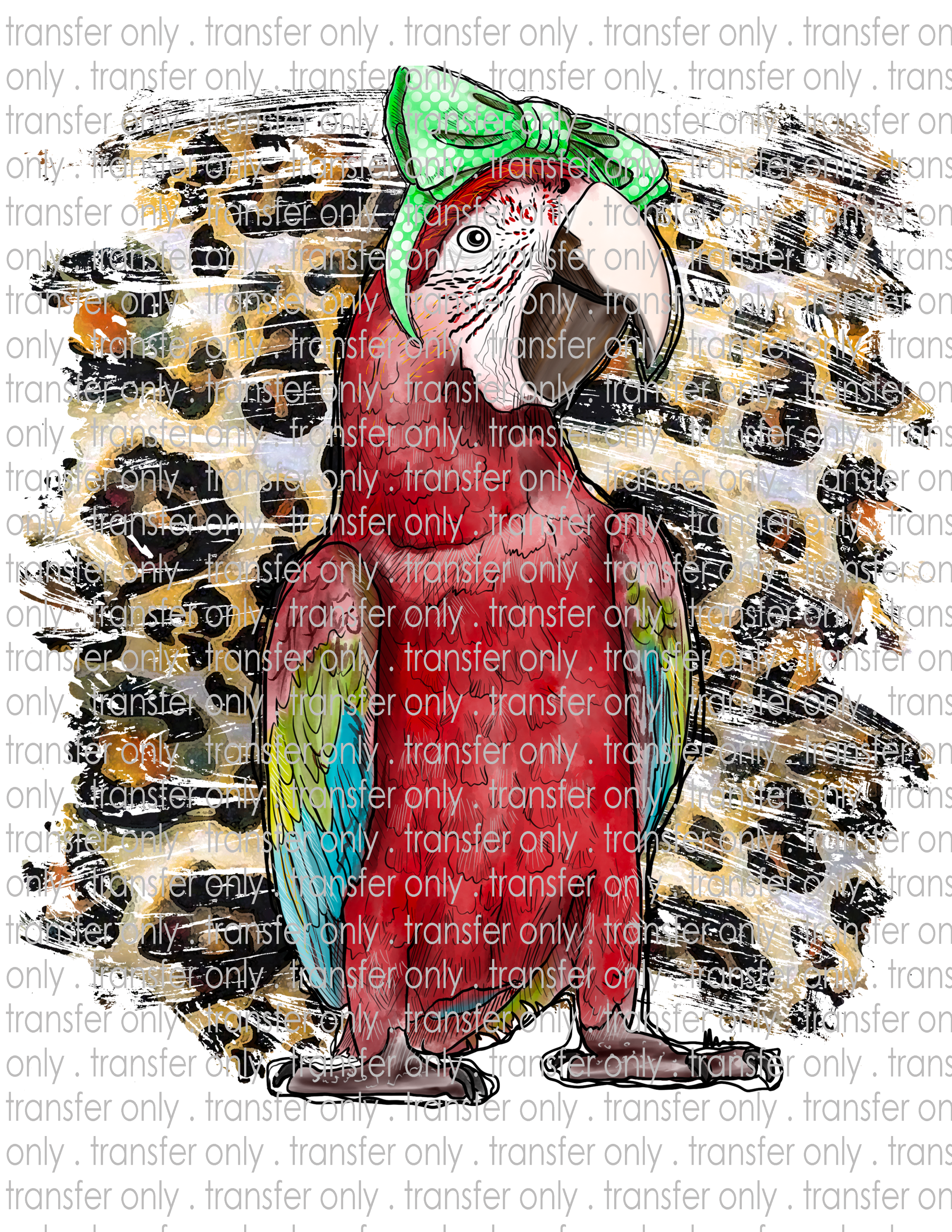 Leopard Parrot - Waterslide, Sublimation Transfers