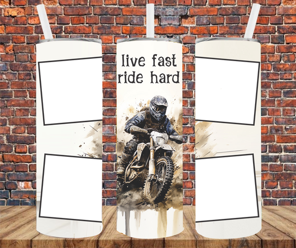 4 Images - Dirt Bike - Add Your Own Photos - Sublimation Tumbler Wrap