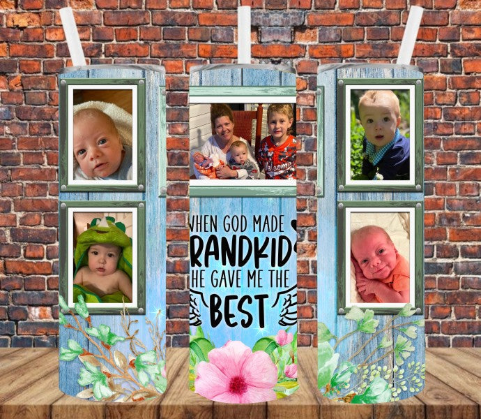 Grandkids Best - Add Your Own Photos - Sublimation Tumbler Wrap