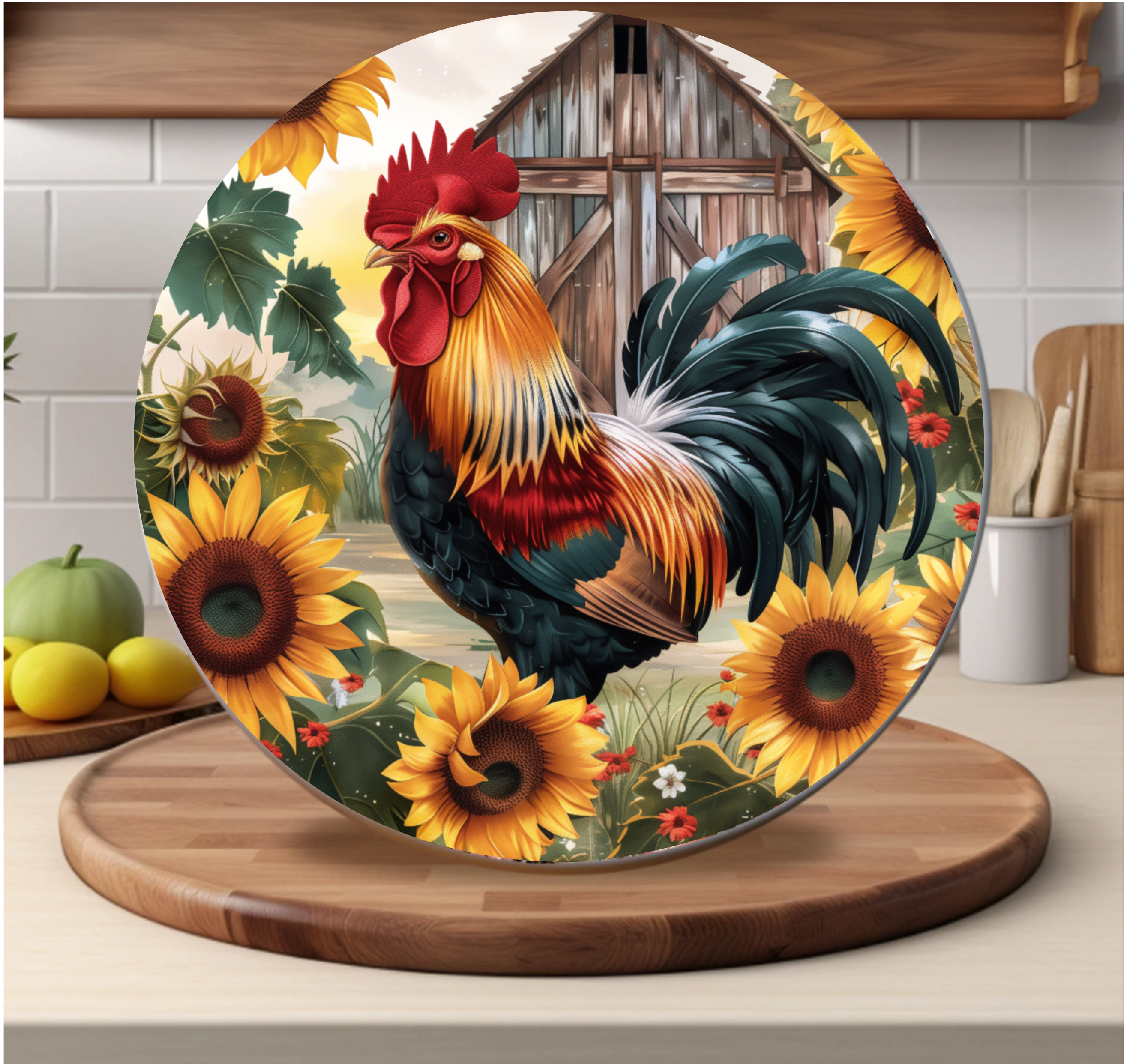 Country Rooster - Cutting Board - Sublimation Transfer