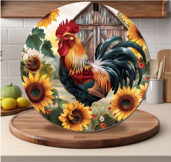 Country Rooster - Cutting Board - Sublimation Transfer