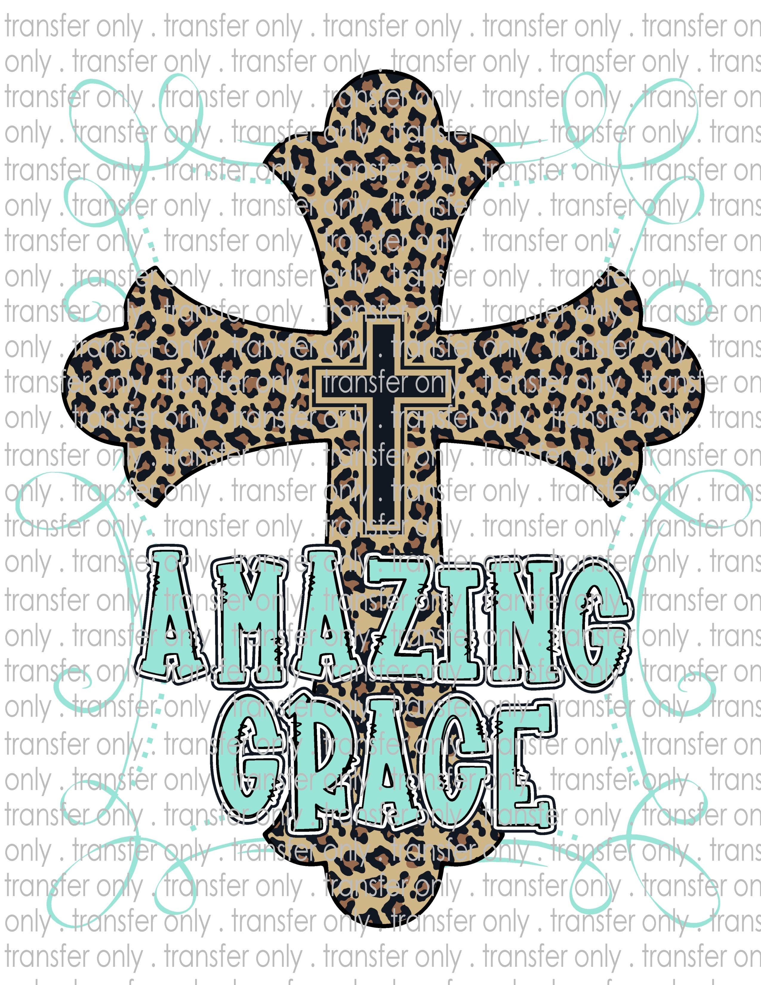 Amazing Grace Leopard Cross - Waterslide, Sublimation Transfers