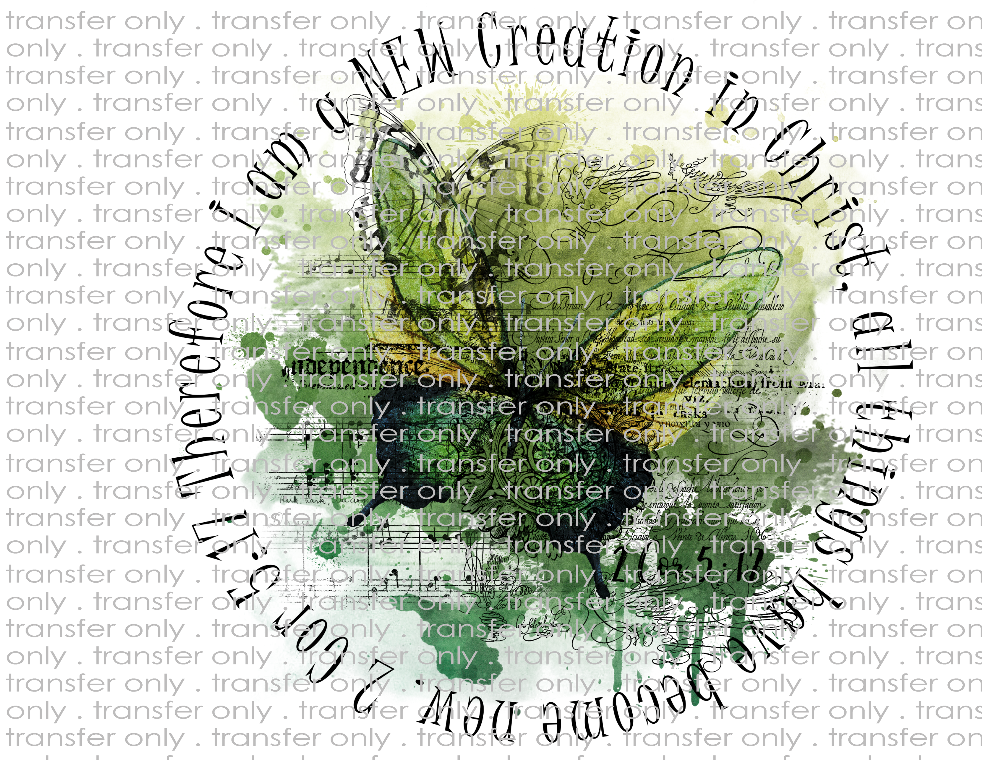 New Creation Butterfly - Waterslide, Sublimation Transfers