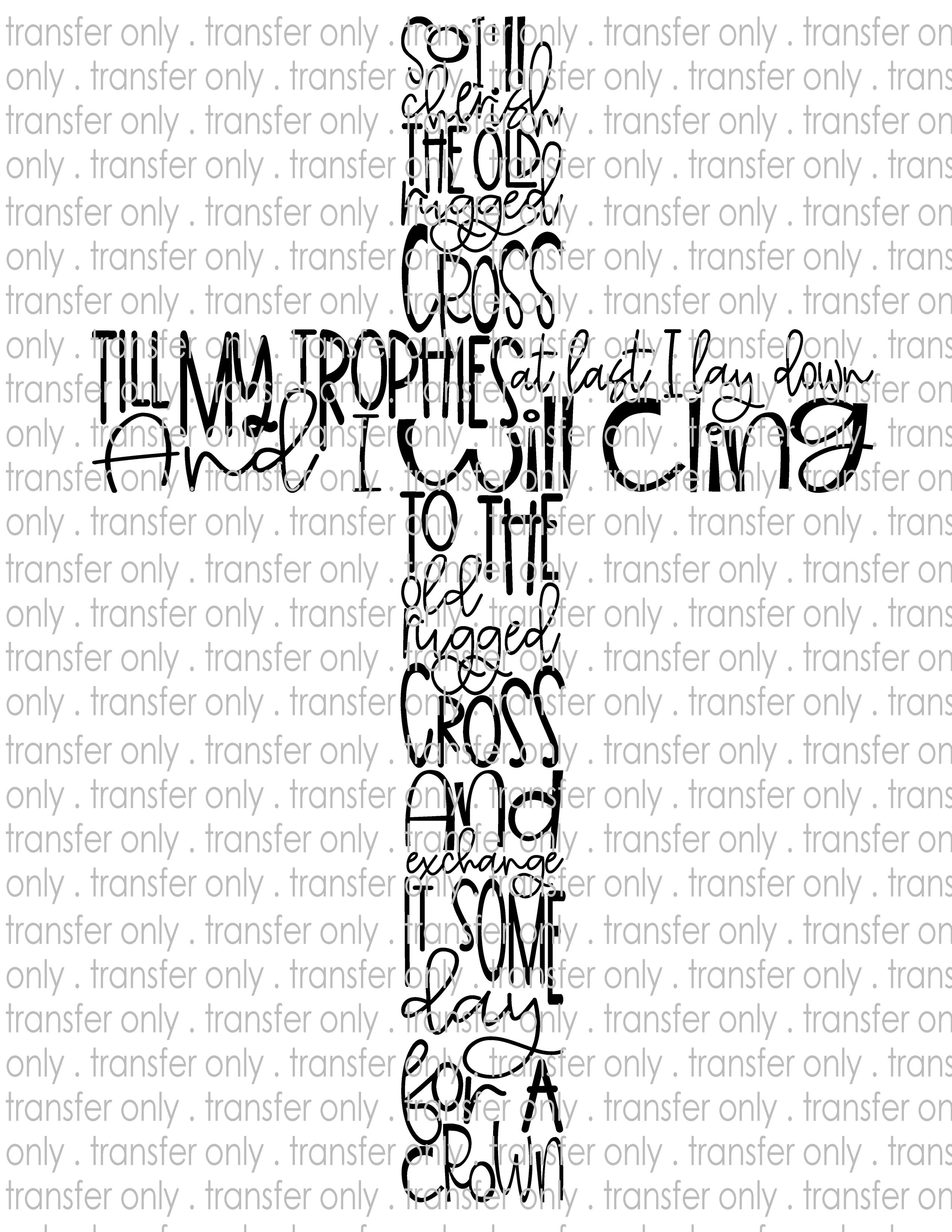 Old Rugged Cross - Waterslide, Sublimation Transfers