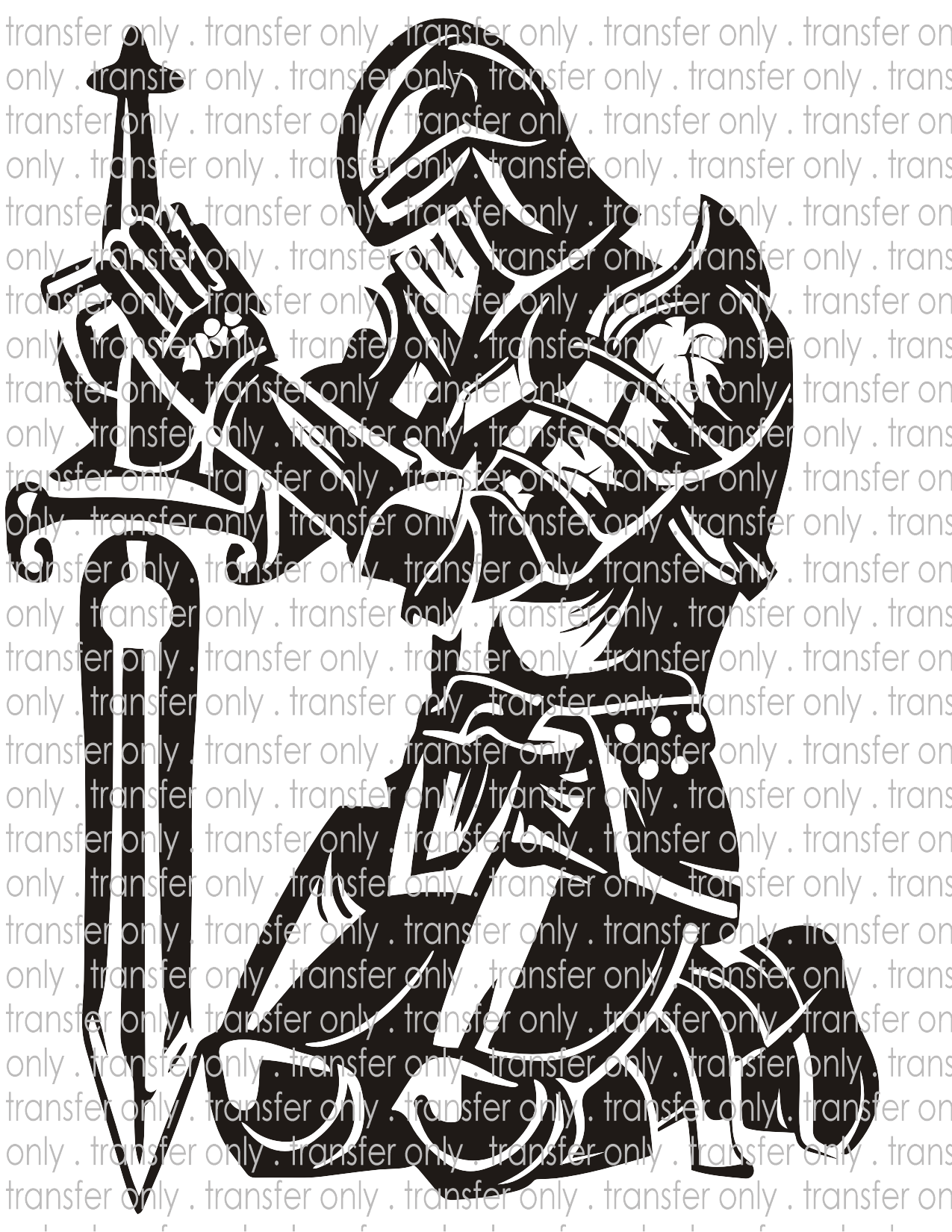 Kneeling Warrior - Waterslide, Sublimation Transfers