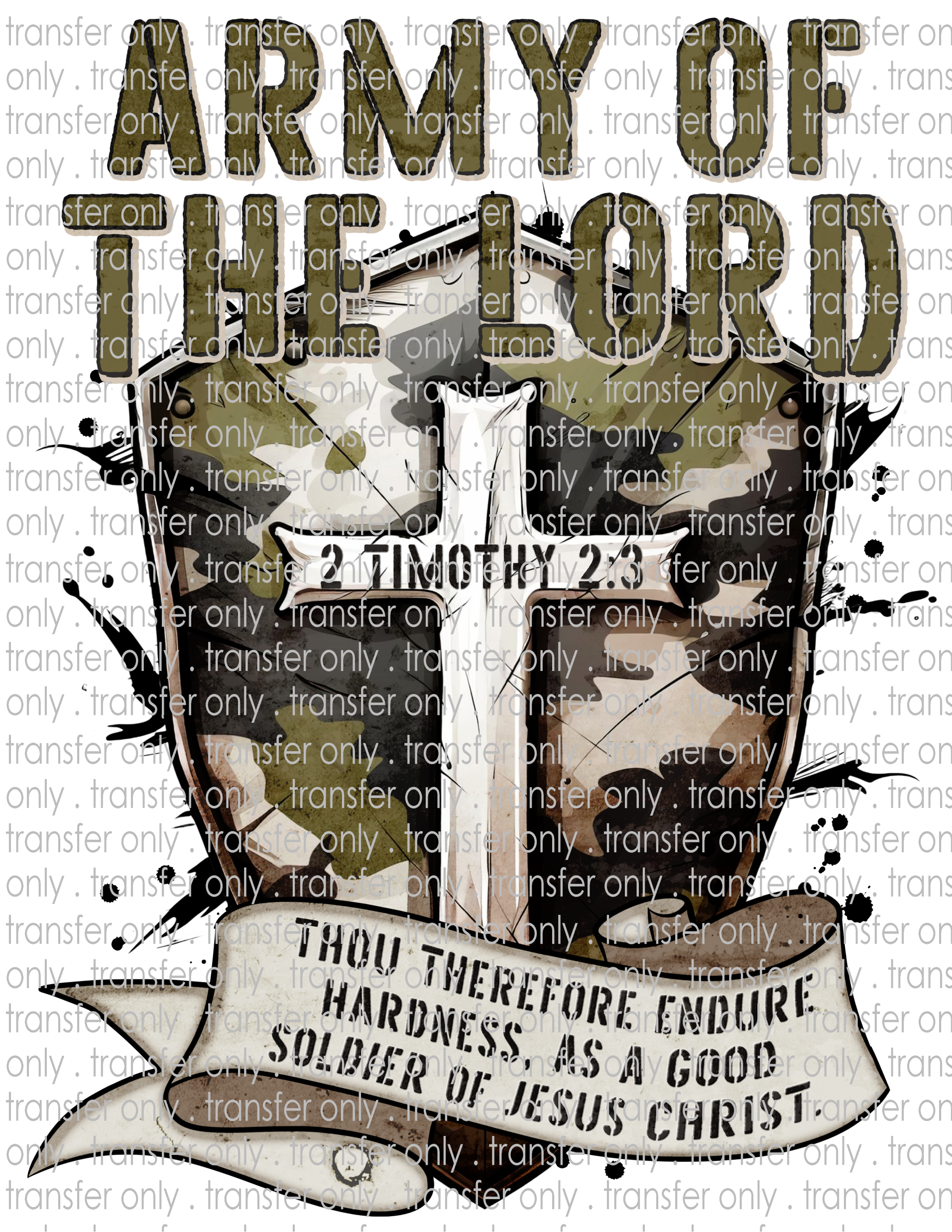 Army Of The Lord - Waterslide, Sublimation Transfers