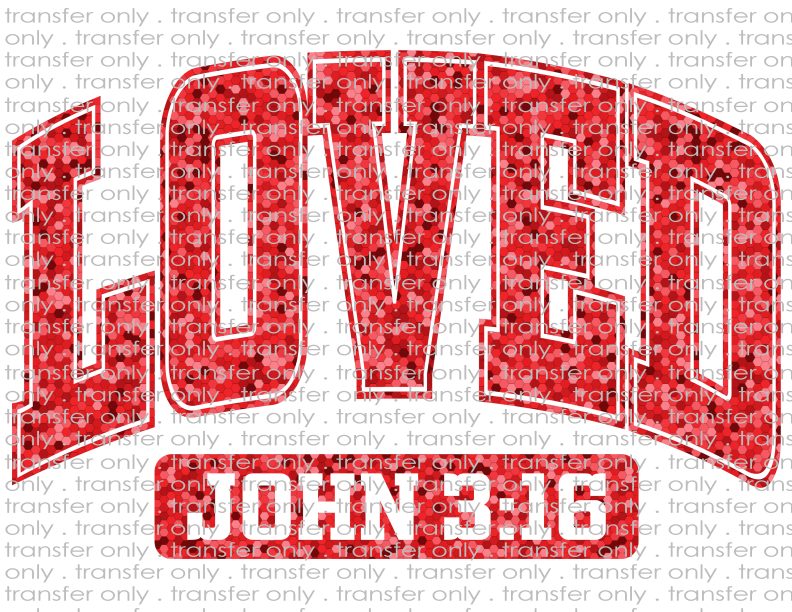 LOVED john 3:16 - Waterslide, Sublimation Transfers