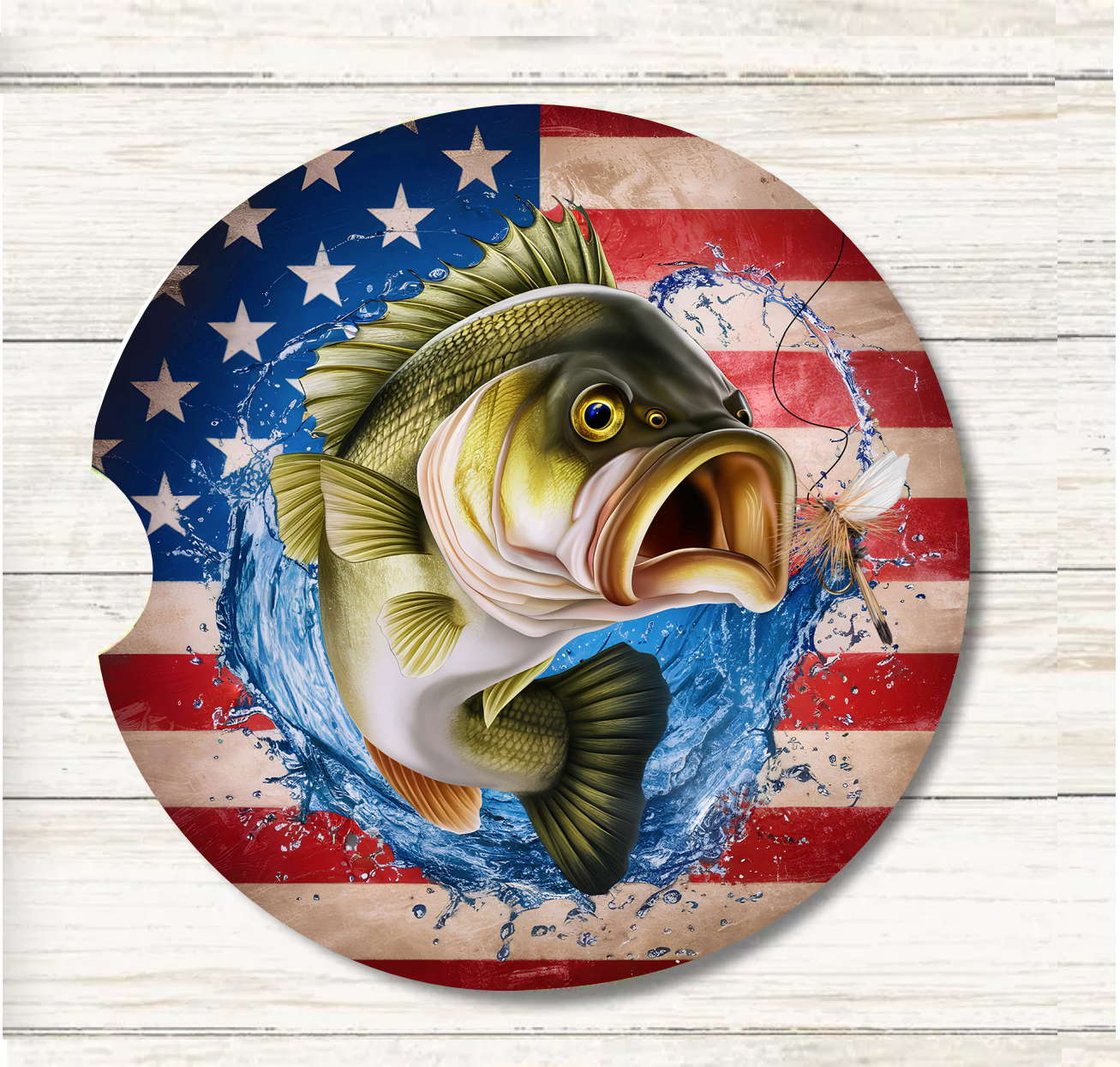 Big Mouth Bass - Car Coaster & Keychain Transfer