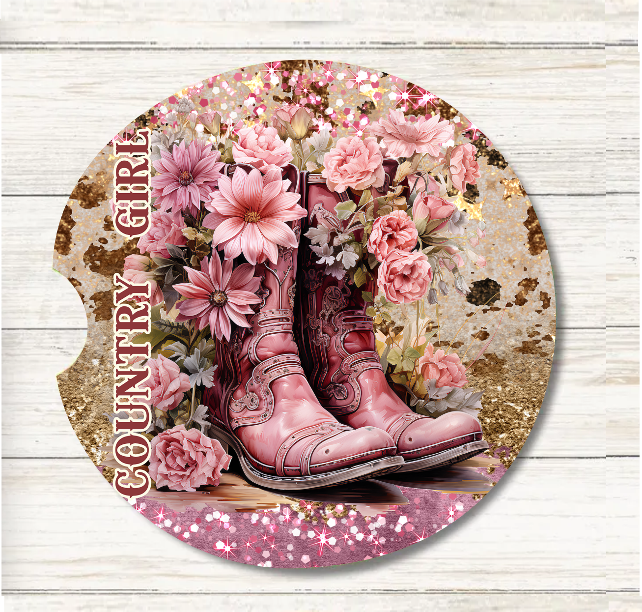 Country Girl - Car Coaster & Keychain Transfer