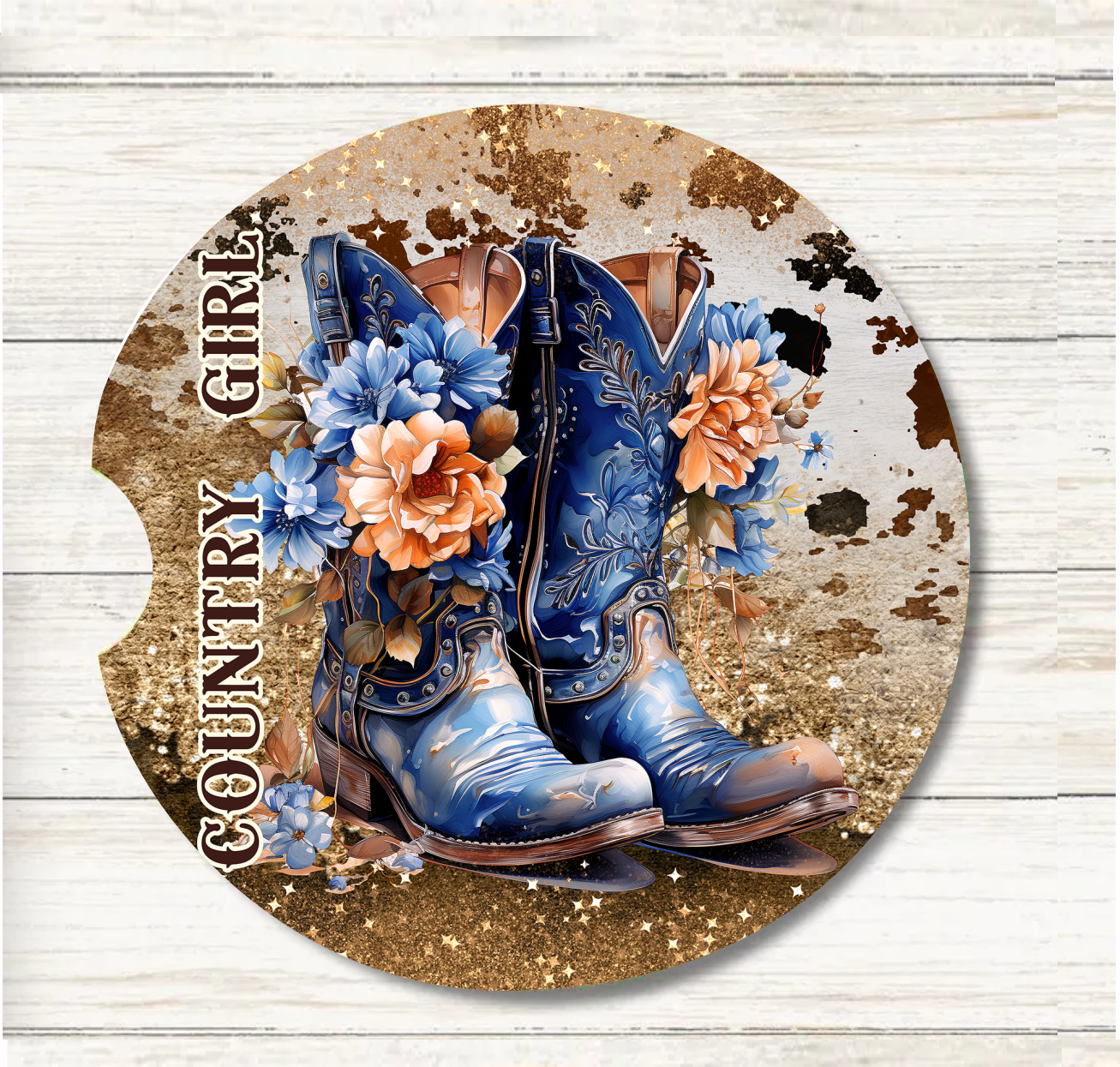 Country Girl - Car Coaster & Keychain Transfer
