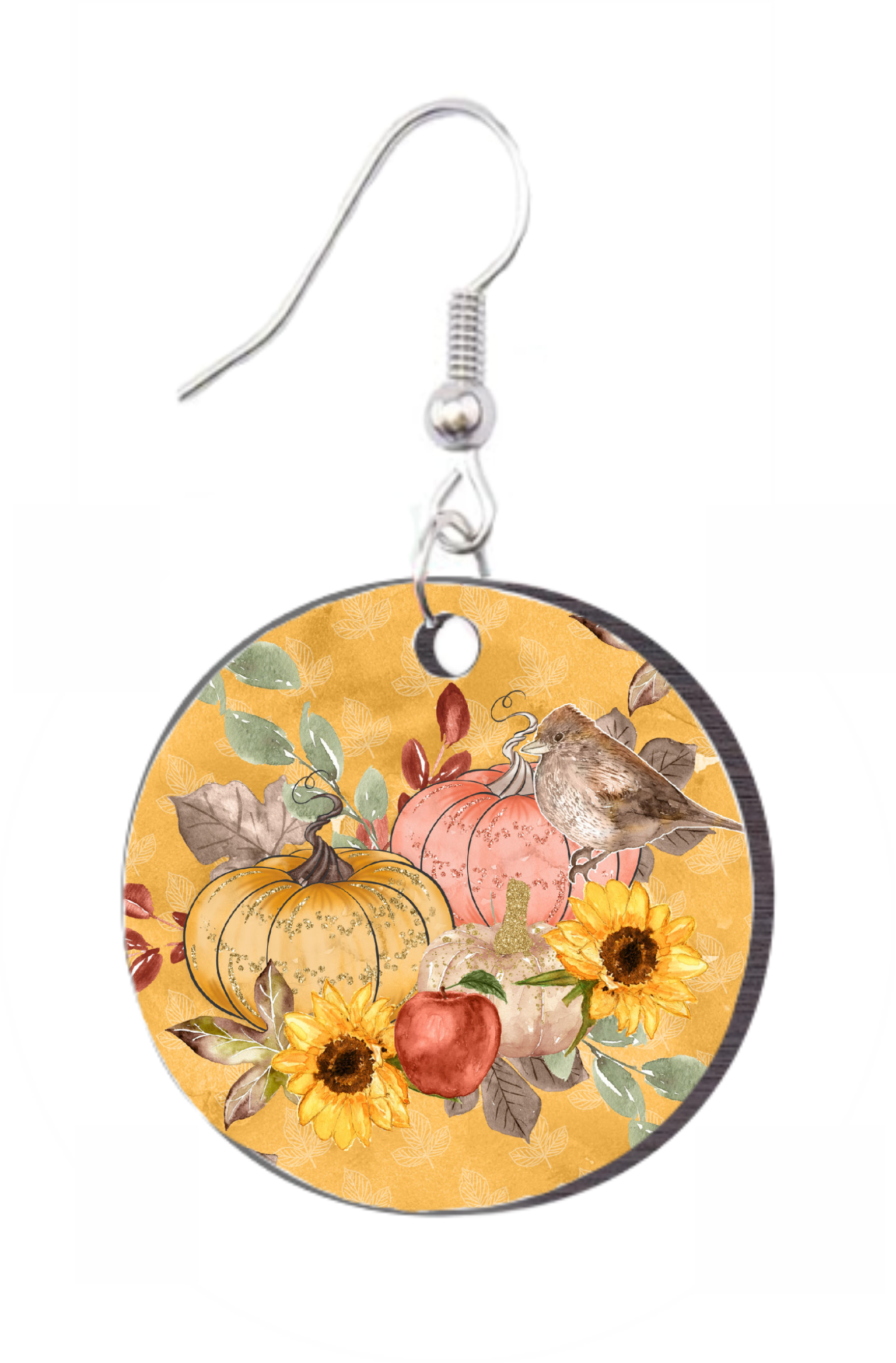 Fall Pumpkins - Round Earring Design