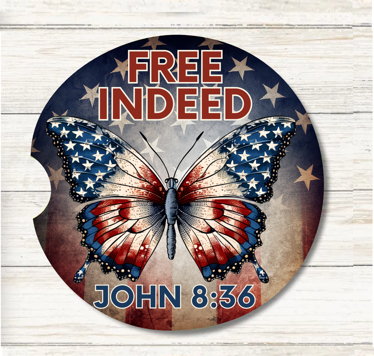 Free Indeed - Car Coaster & Keychain Transfer