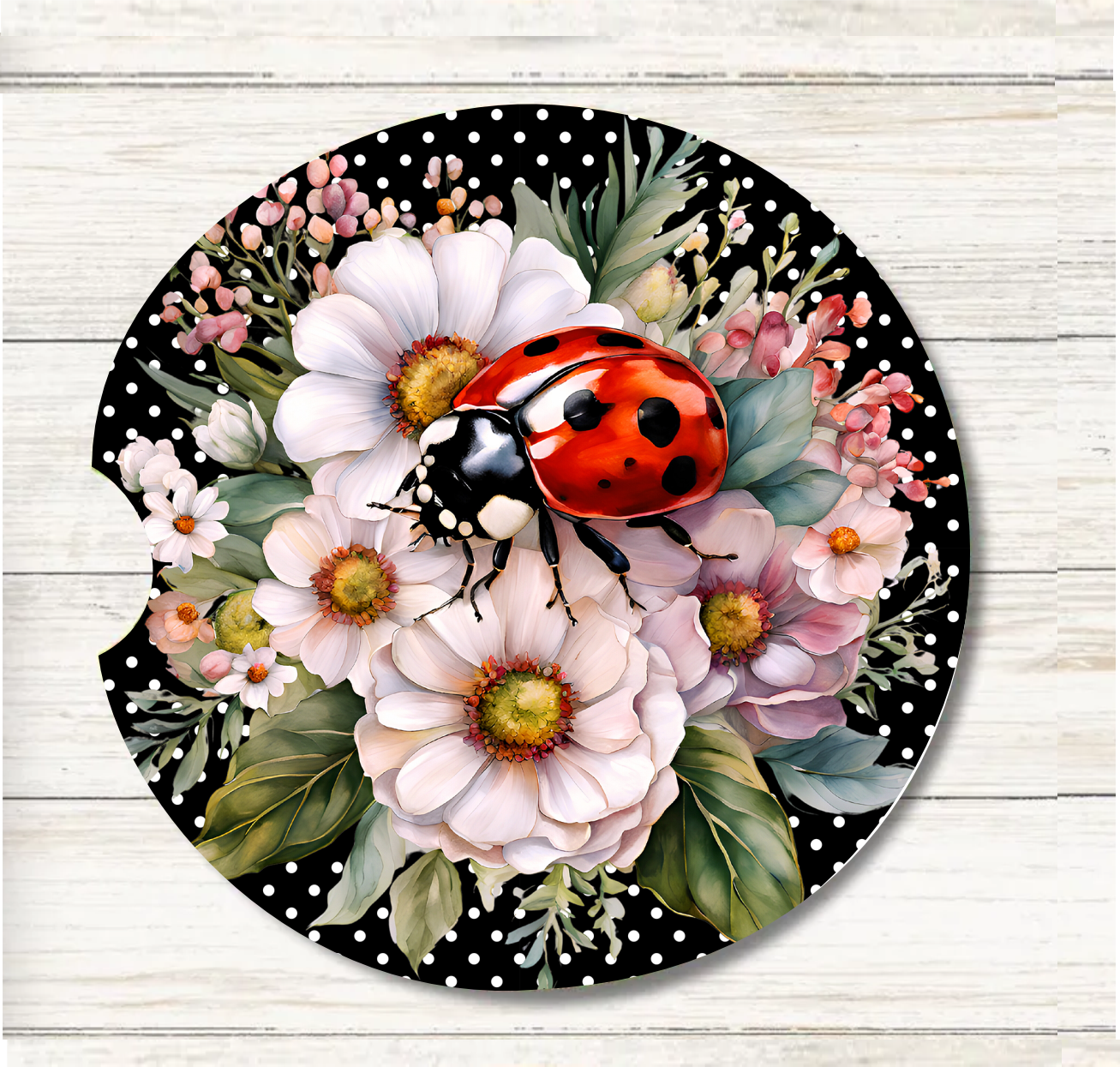 Ladybug - Car Coaster & Keychain Transfer