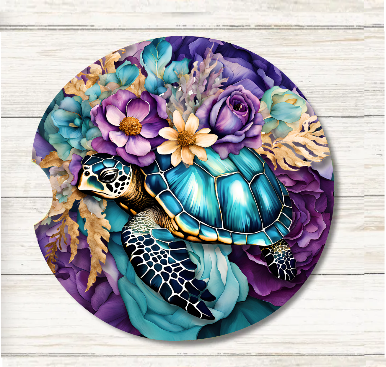 Sea Turtle - Car Coaster & Keychain Transfer