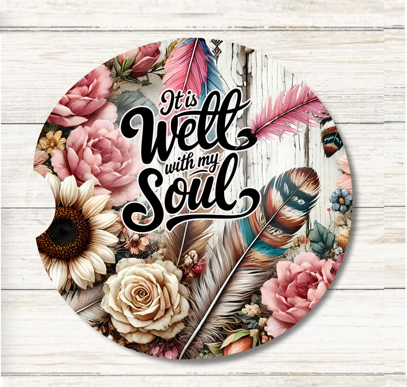 It Is Well With My Soul - Car Coaster & Keychain Transfer
