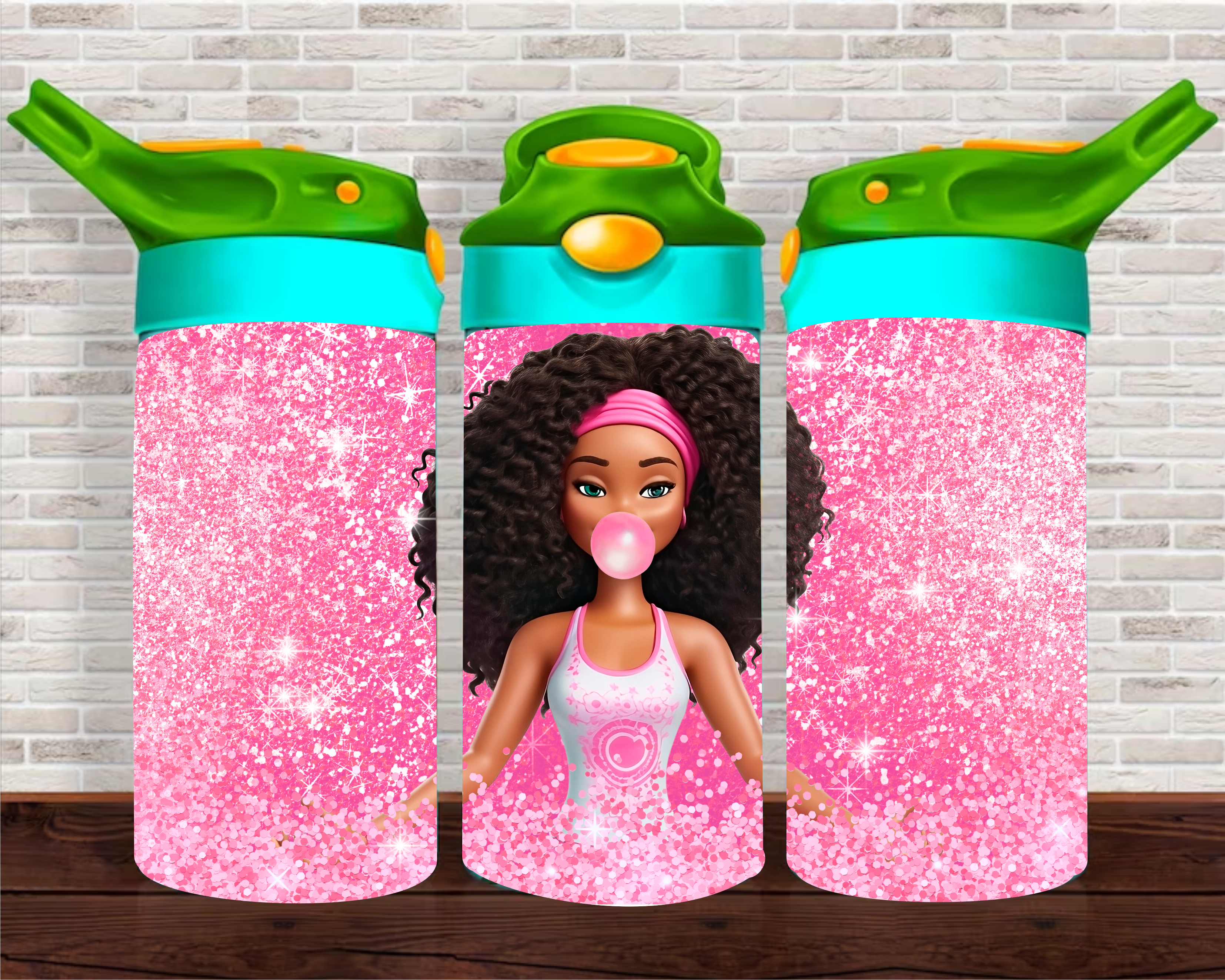 Bubble Blowing Diva - 12 oz Tumbler Wrap Sublimation Transfers