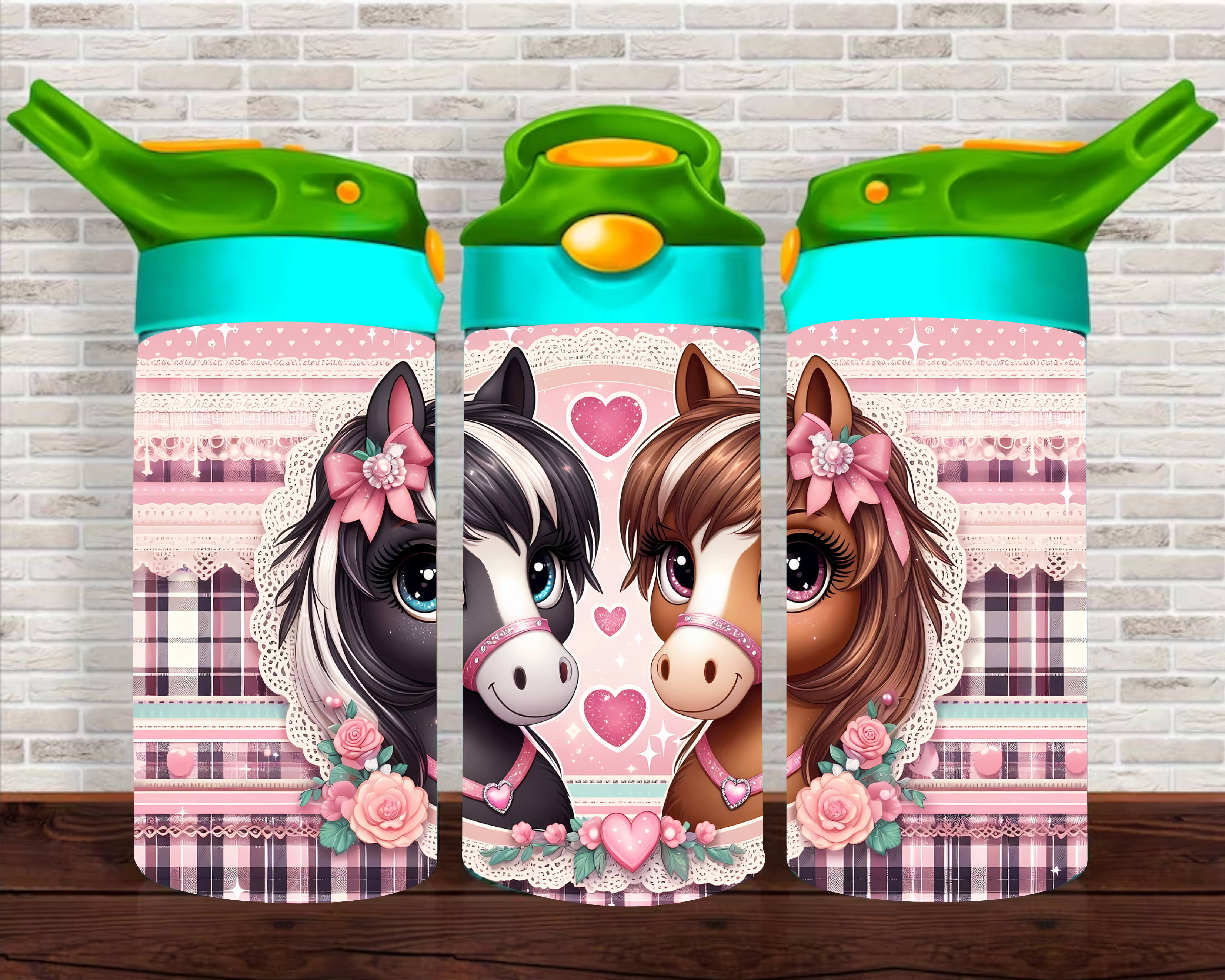 Two Horses - 12 oz Tumbler Wrap Sublimation Transfers
