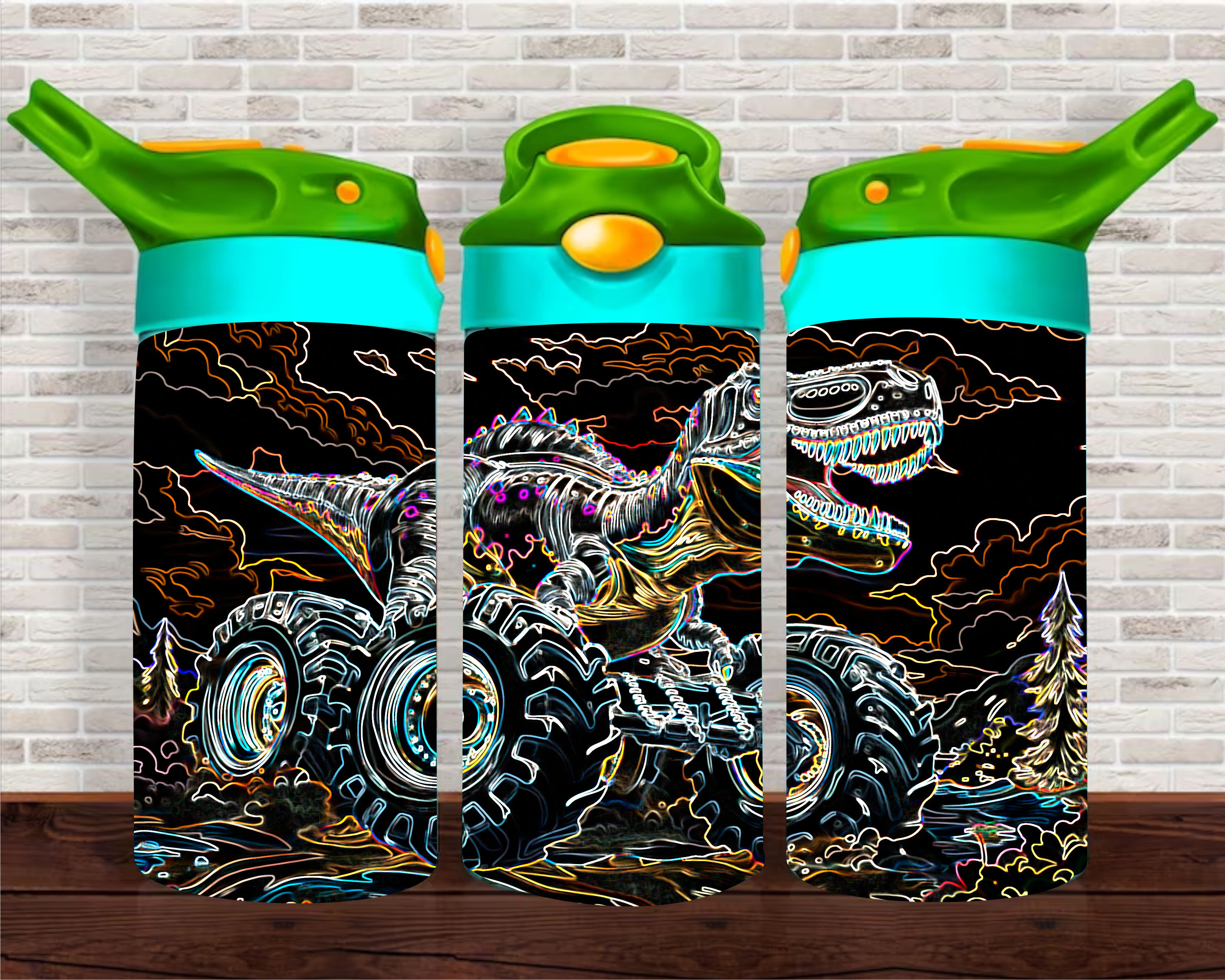 Electric Dinosaur - 12 oz Tumbler Wrap Sublimation Transfers